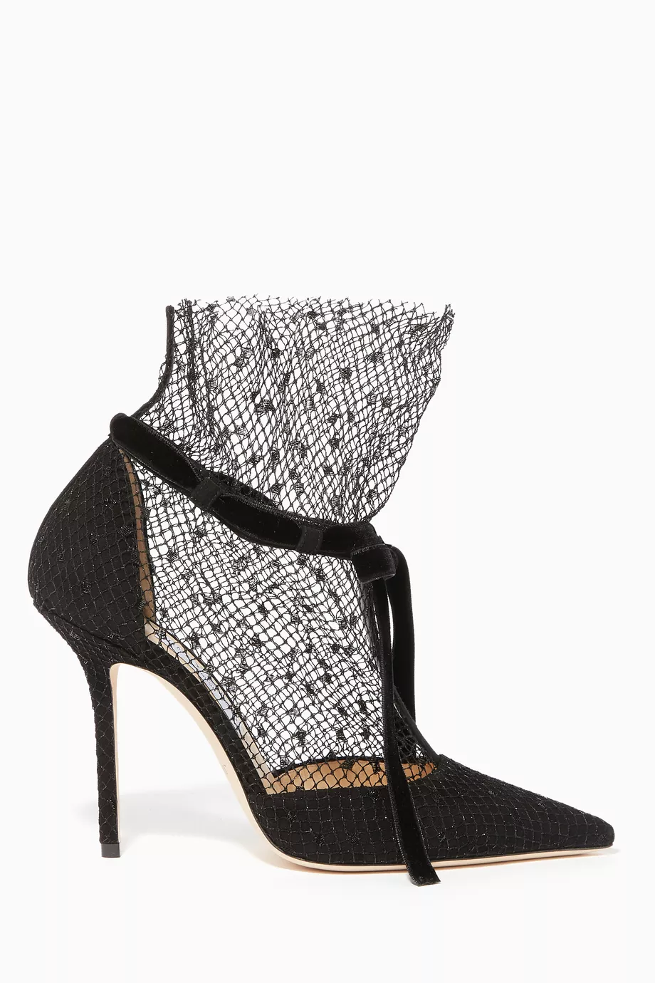 Cloe Bow Polka Dot Mesh Pumps