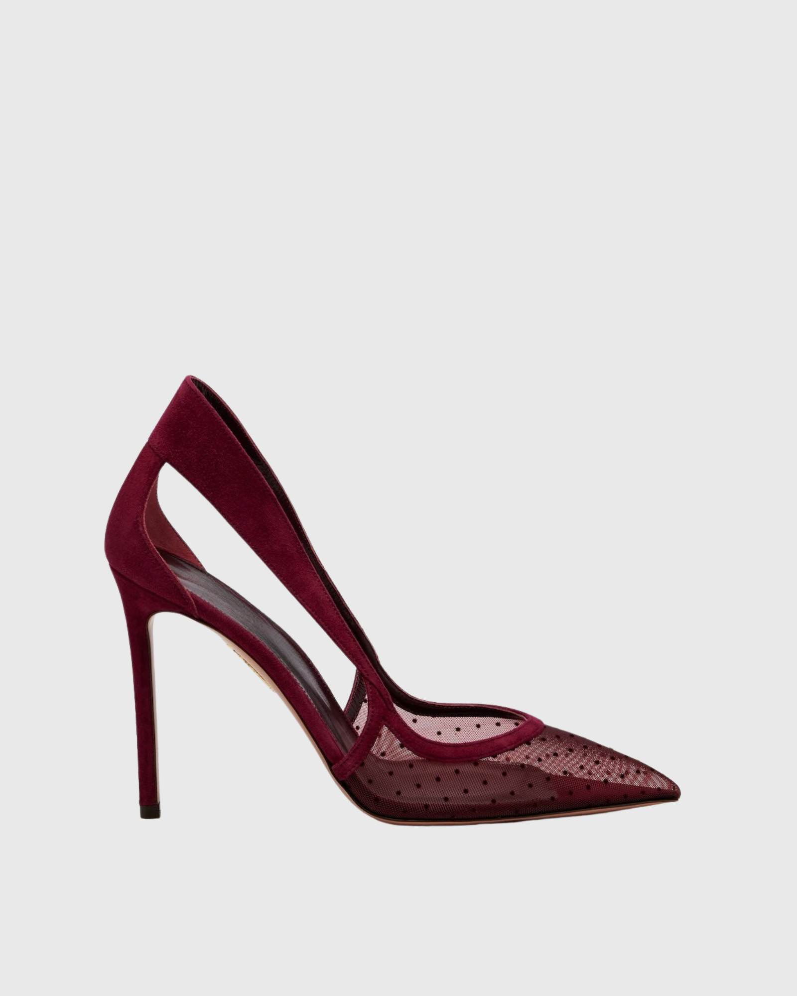 Nadiya Mesh Side Cut Pumps In Red