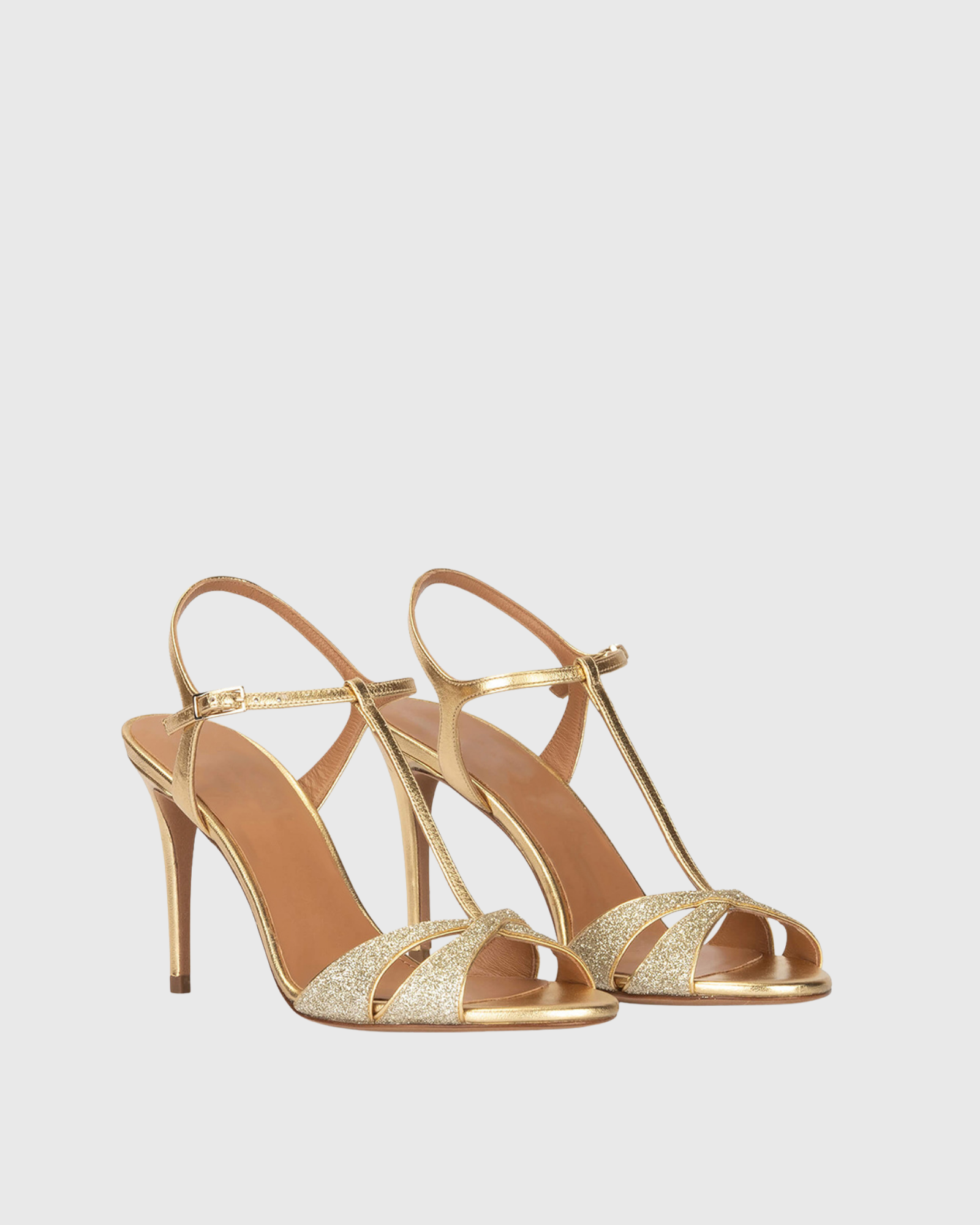 Fergie Glitter Starp Sandals In Gold