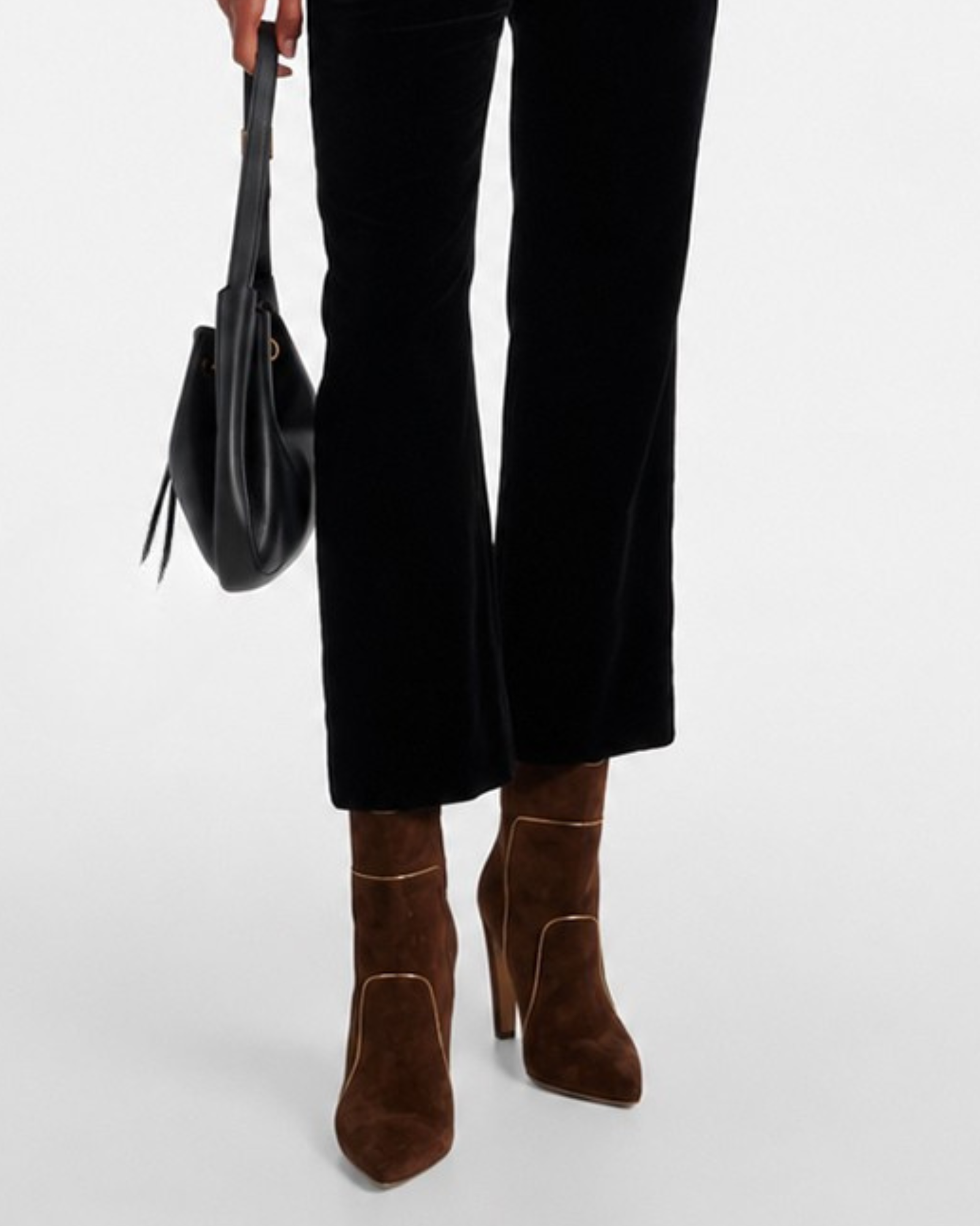 Pora Zipper Suede Ankle Boots In Brown