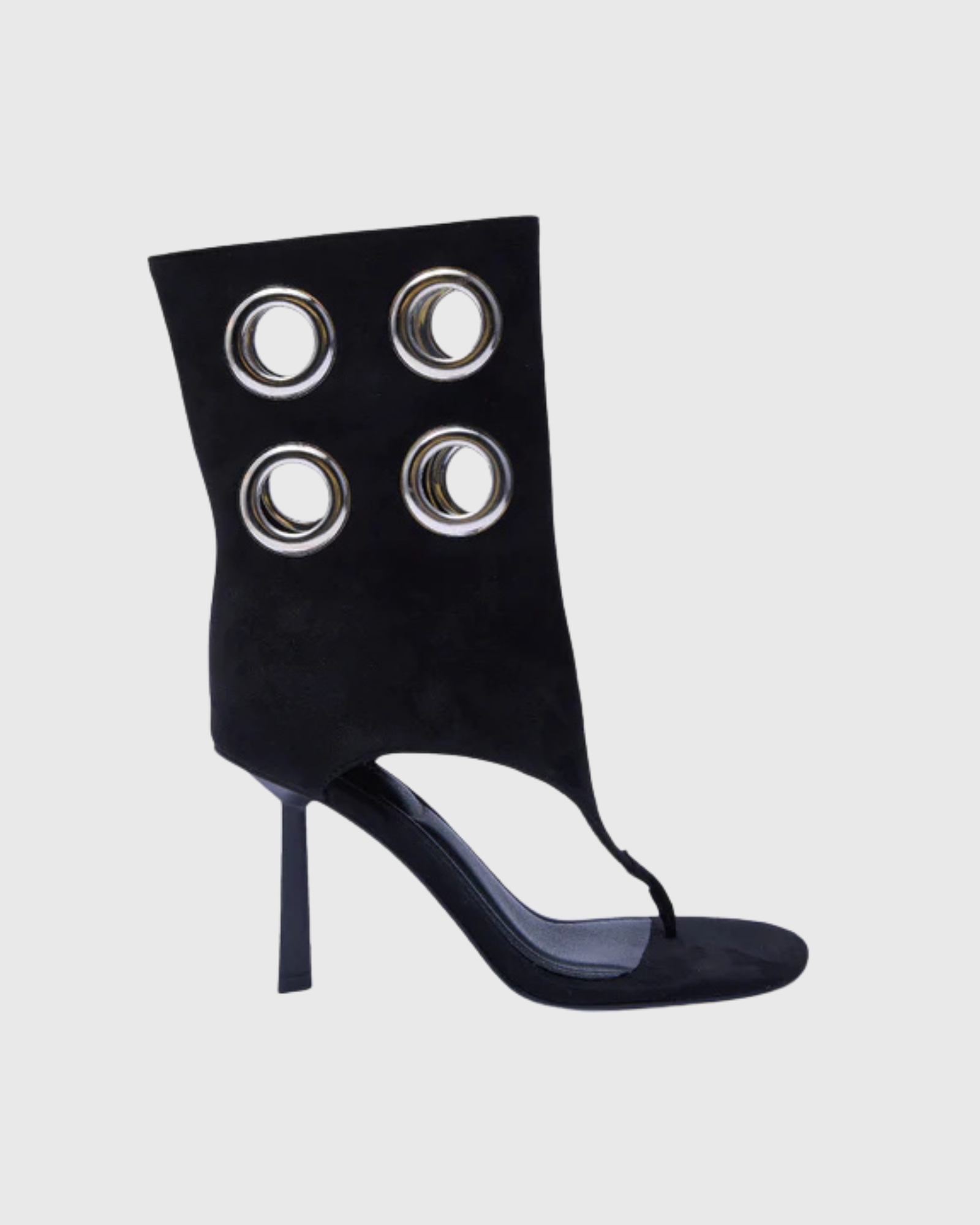 Hygia Eyelet Thong Sandals In Black