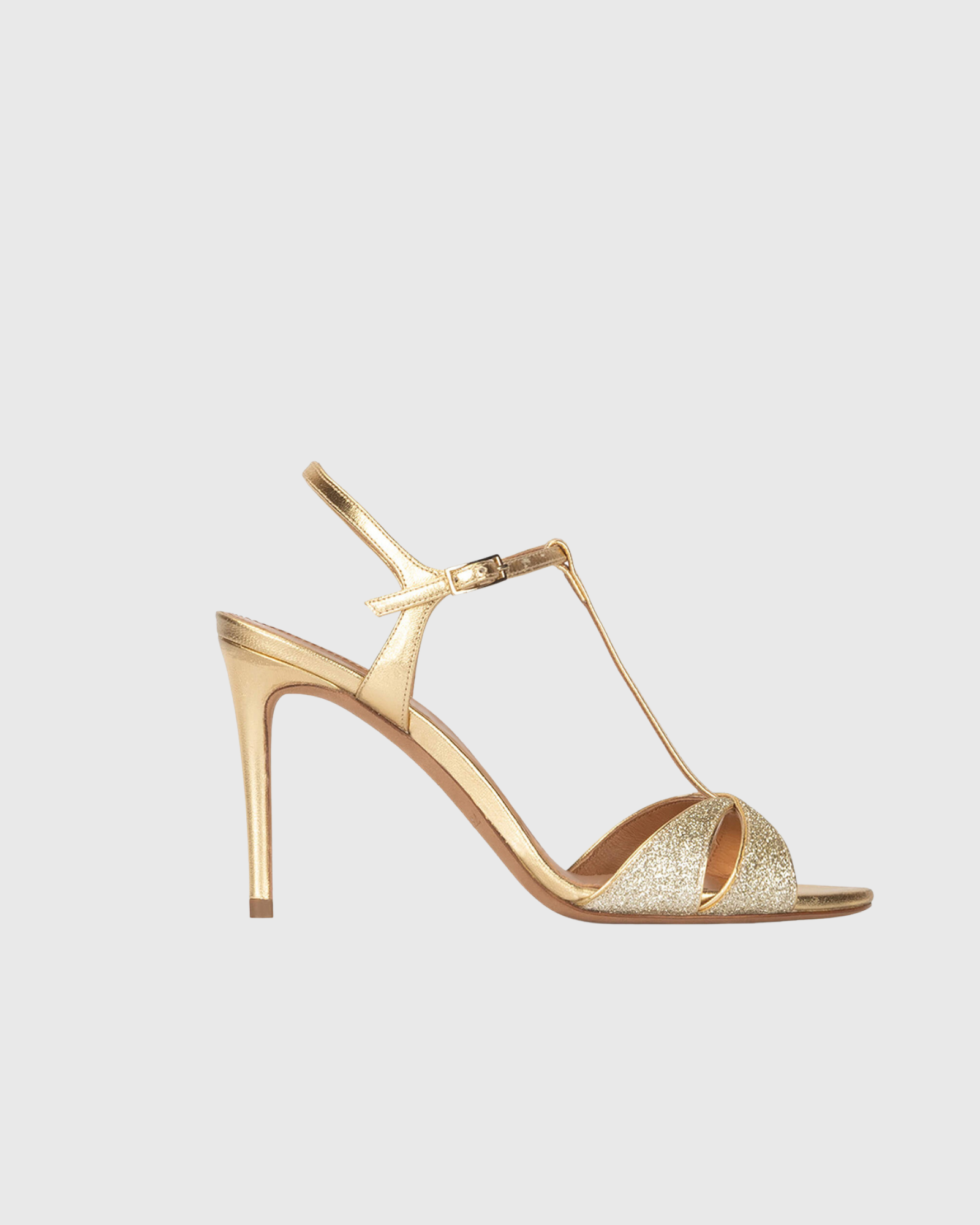Fergie Glitter Starp Sandals In Gold
