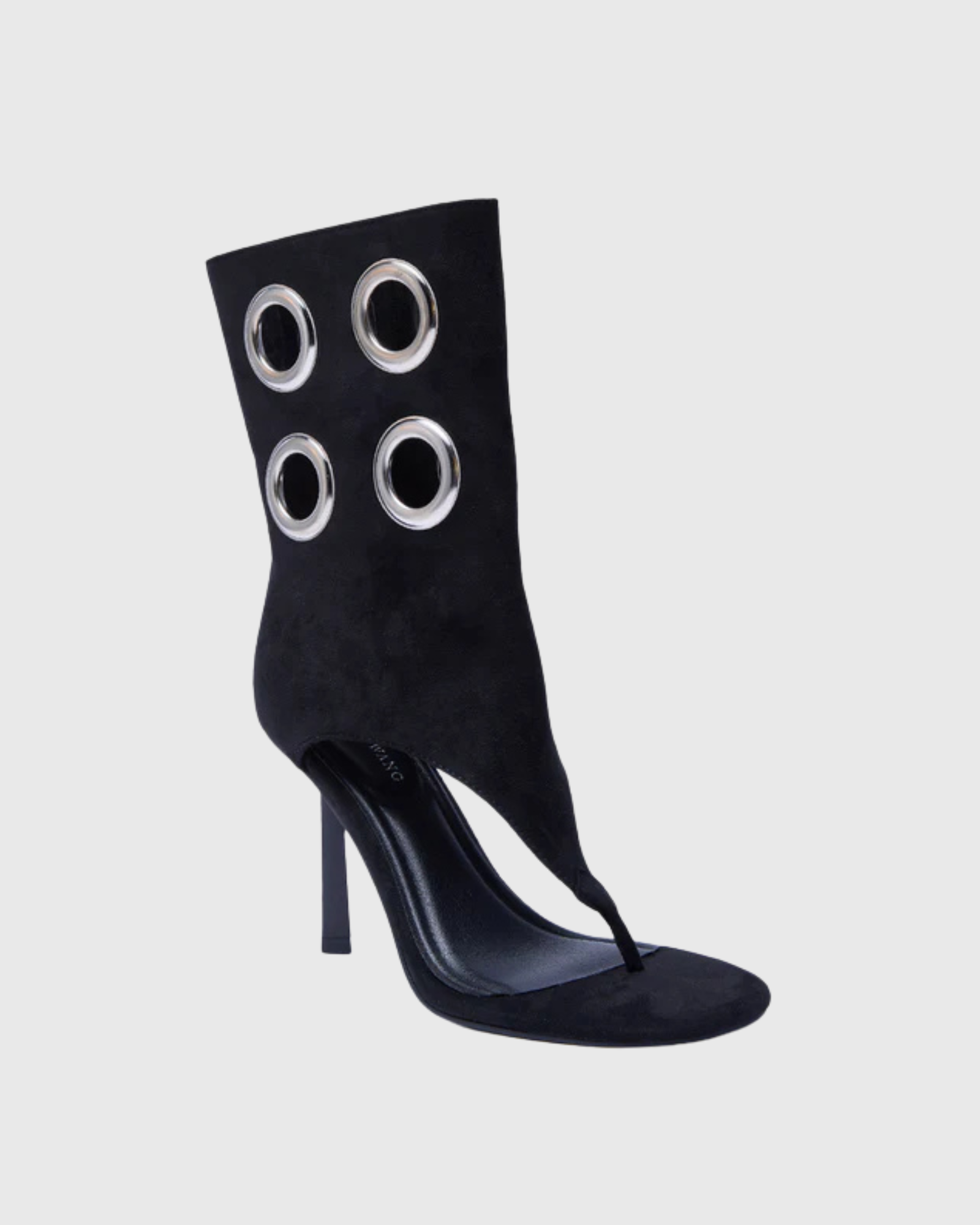 Hygia Eyelet Thong Sandals In Black