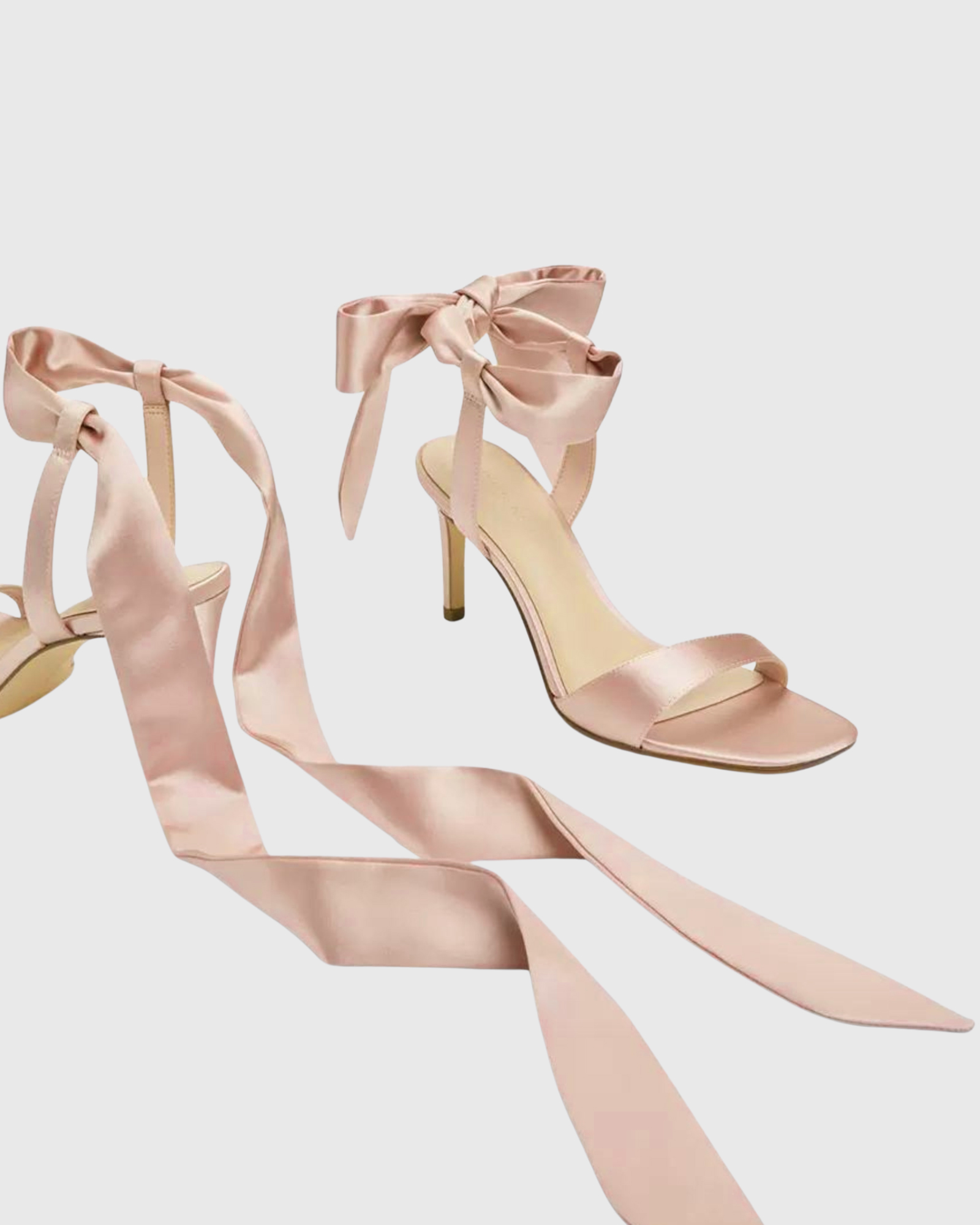 Ishtar Bow Strap Satin Sandals In Pink