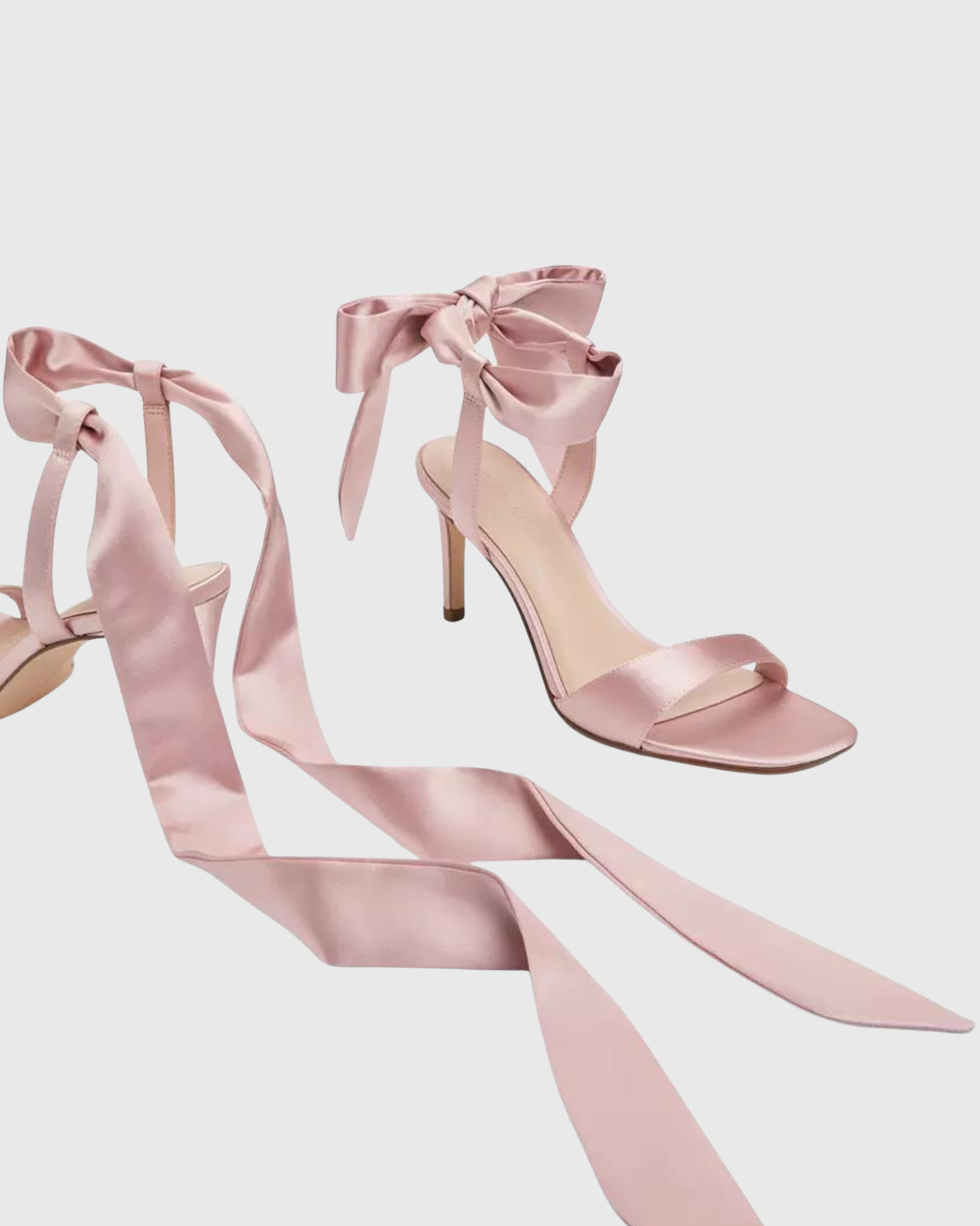 Ishtar Bow Strap Satin Sandals In Pink
