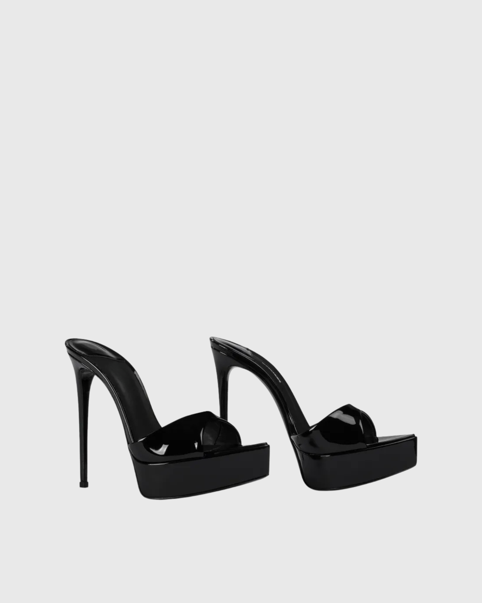Iida Patent Leather Mules In Black
