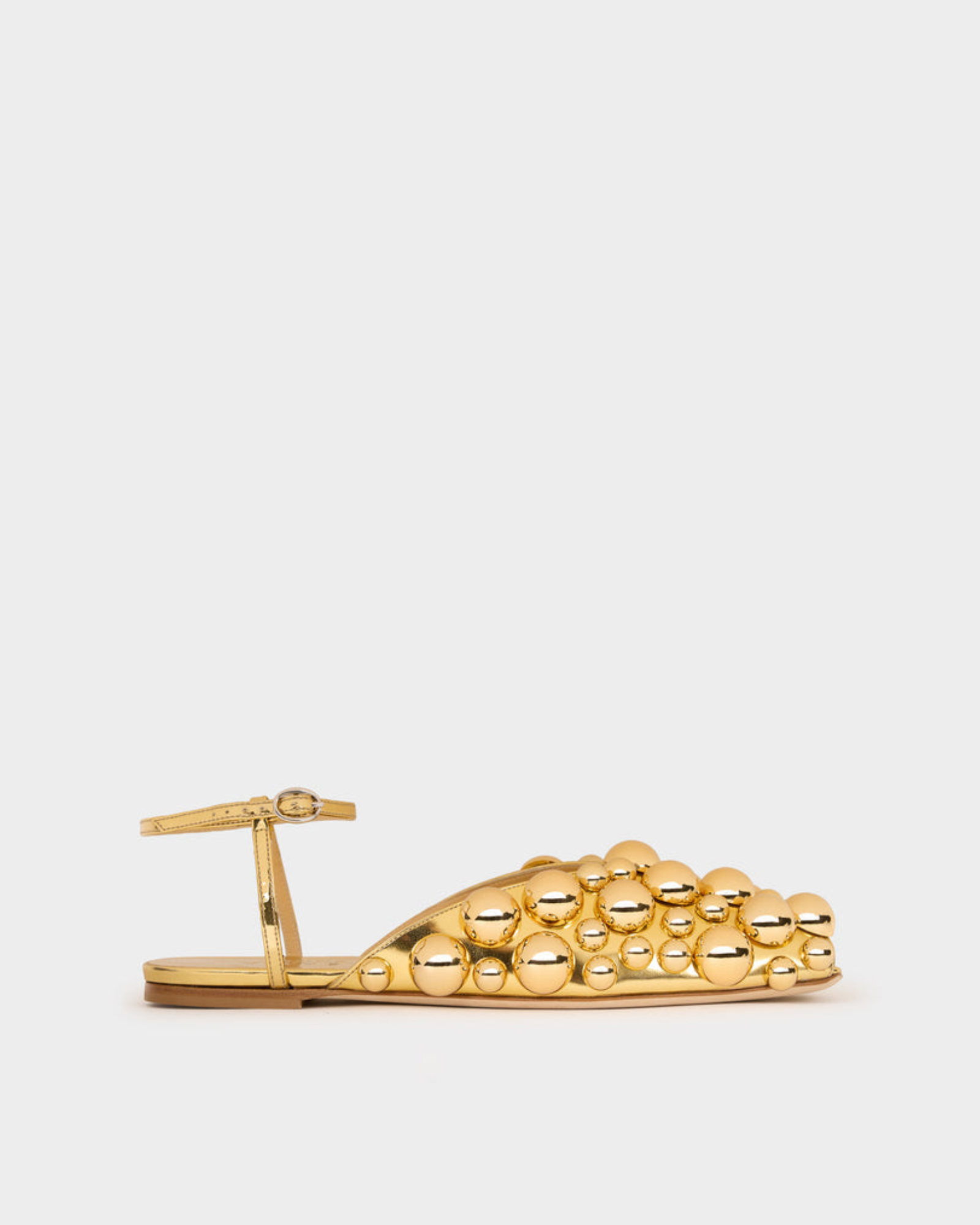 Lovise Ball Embellished Flats In Gold