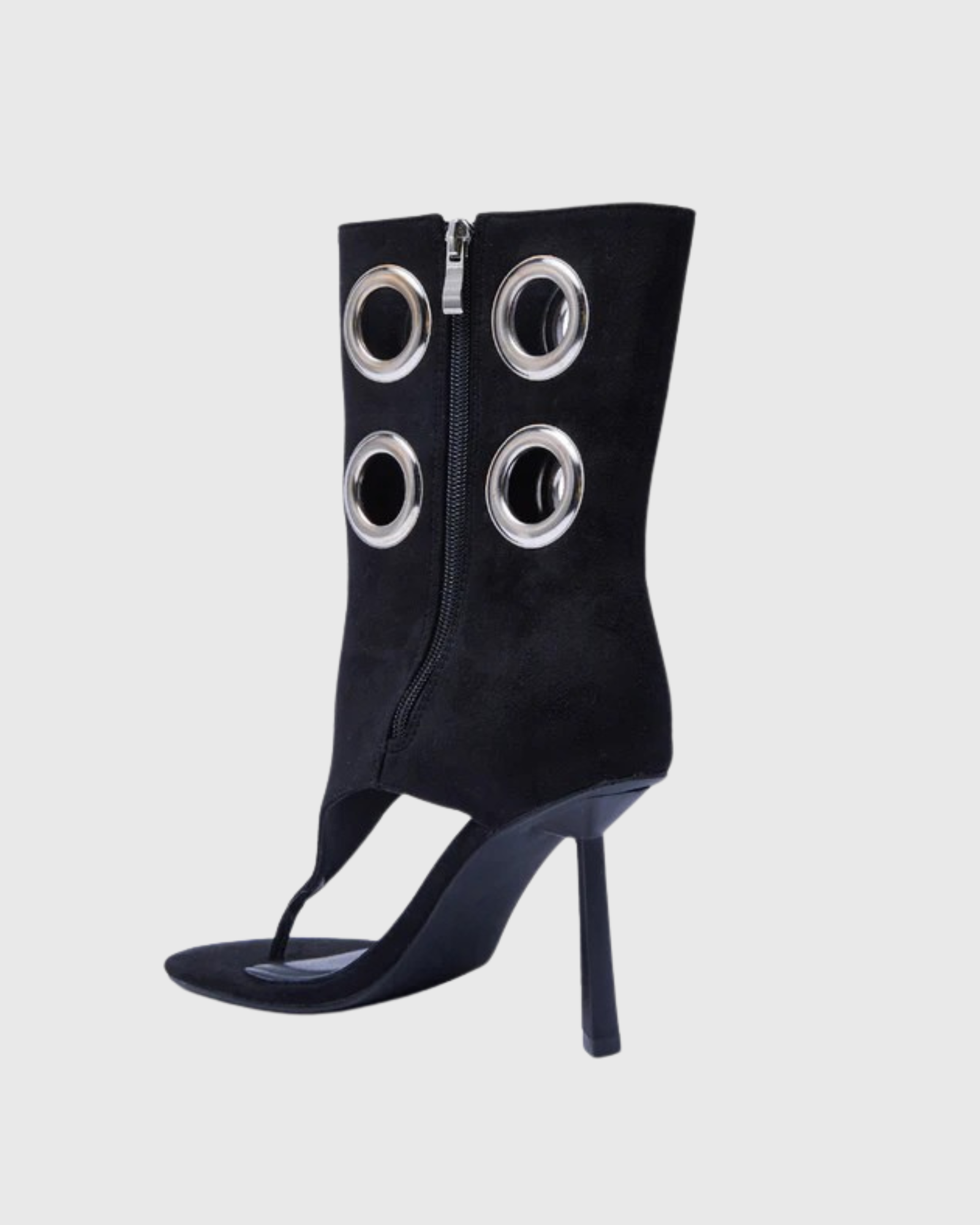 Hygia Eyelet Thong Sandals In Black