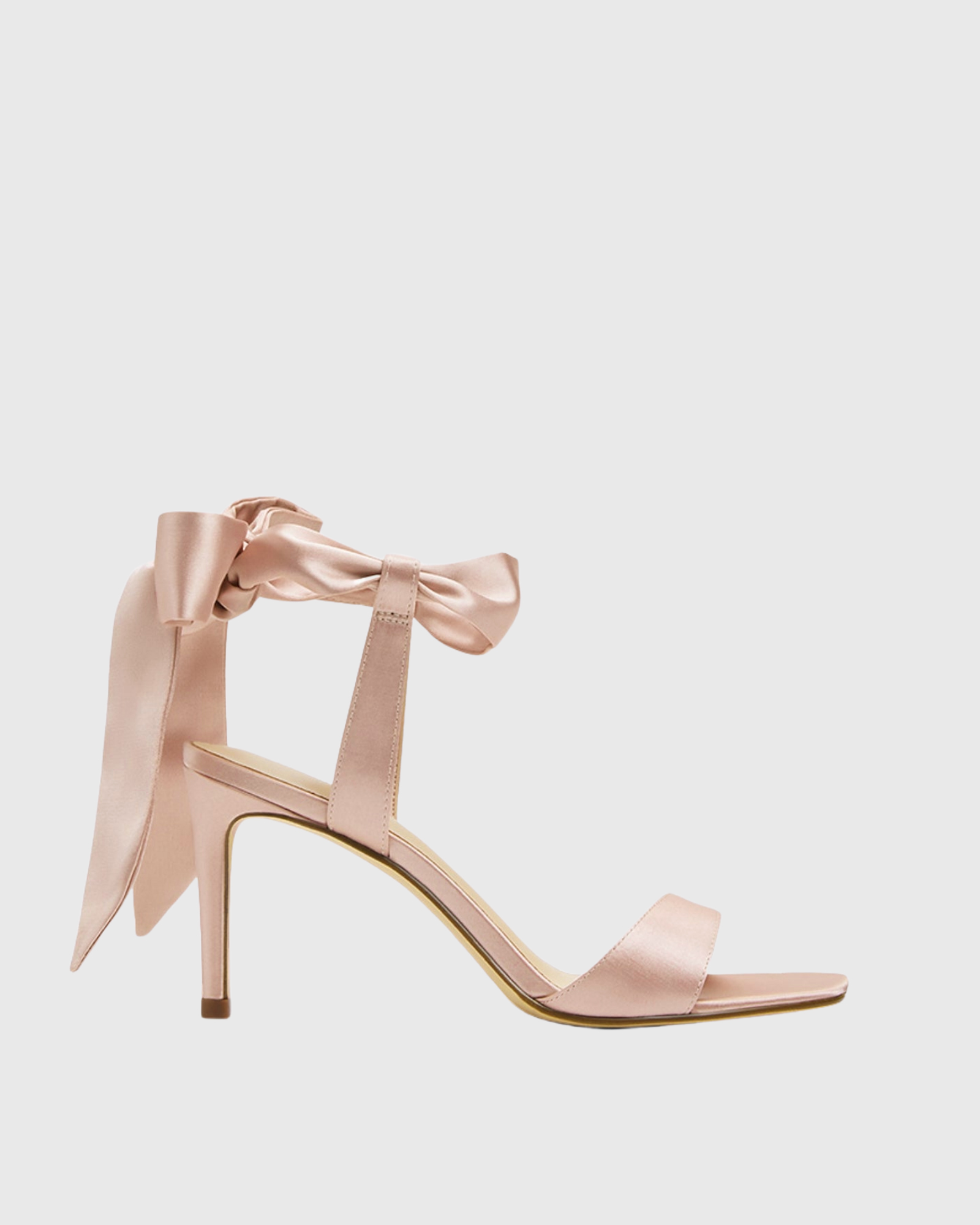 Ishtar Bow Strap Satin Sandals In Pink