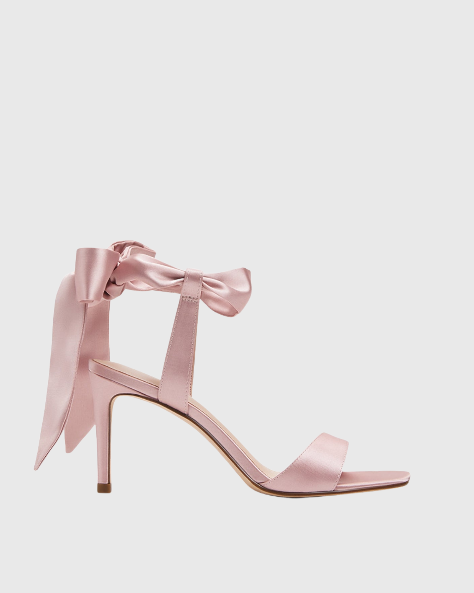 Ishtar Bow Strap Satin Sandals In Pink