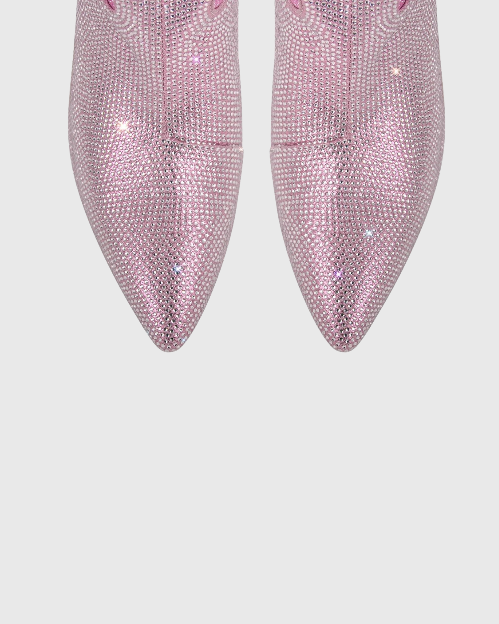 Mercan Rhinestone Sequin Knee High Boots In Pink