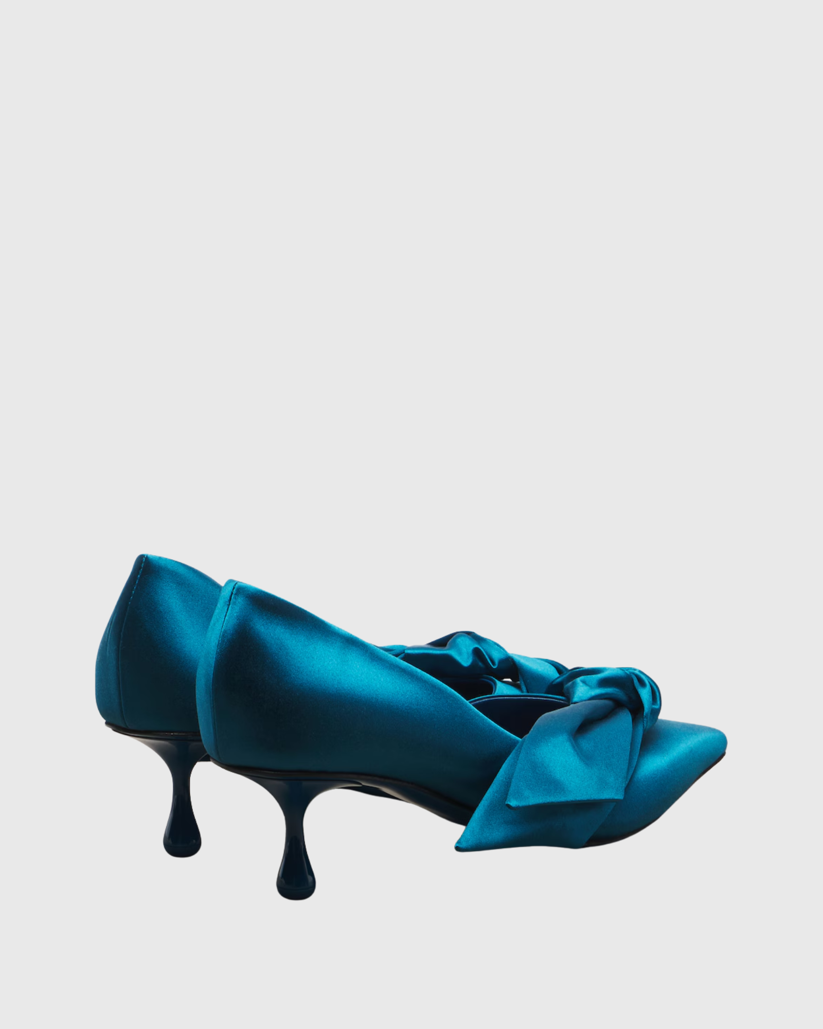 Daina Bow Satin Pumps In Blue
