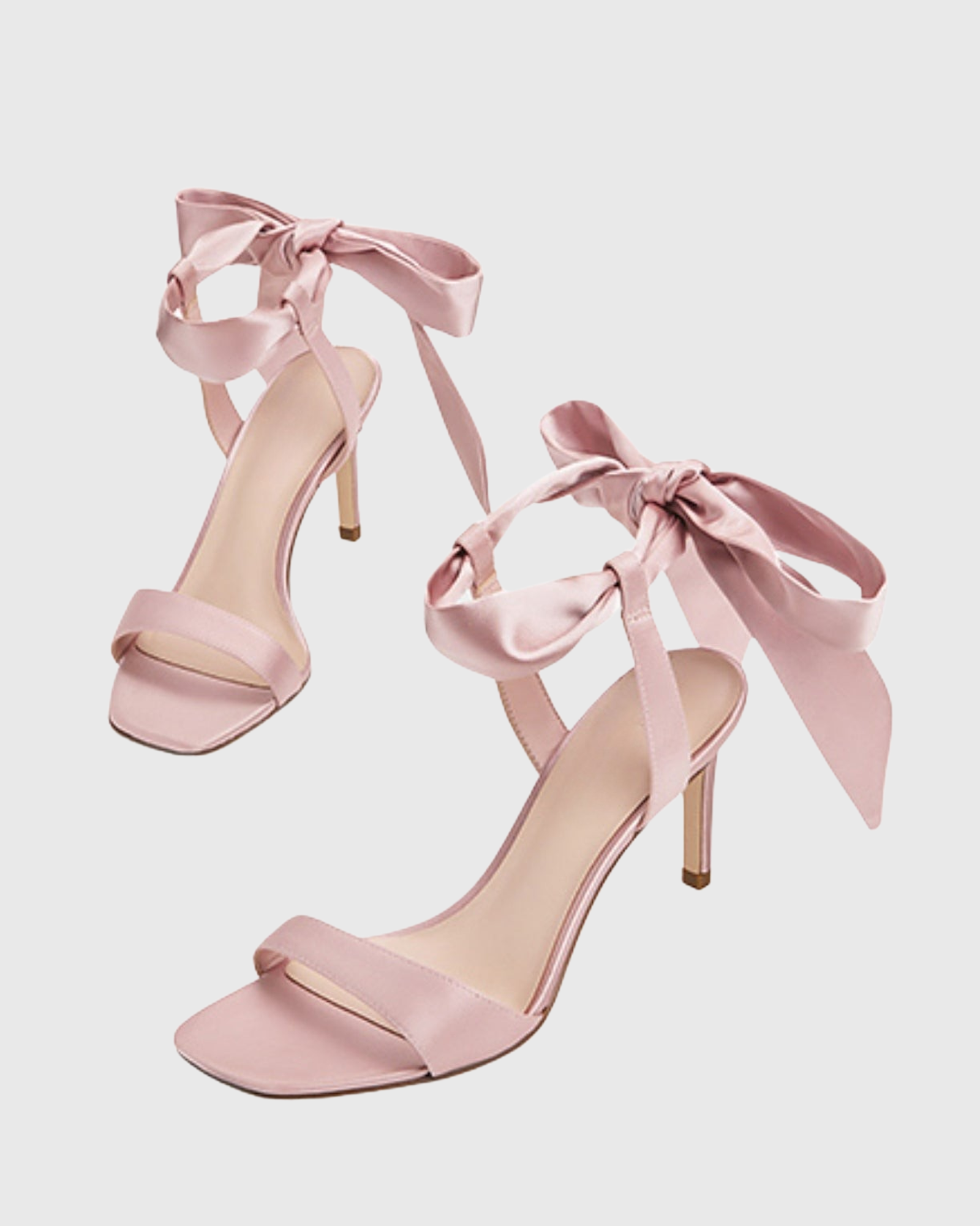 Ishtar Bow Strap Satin Sandals In Pink