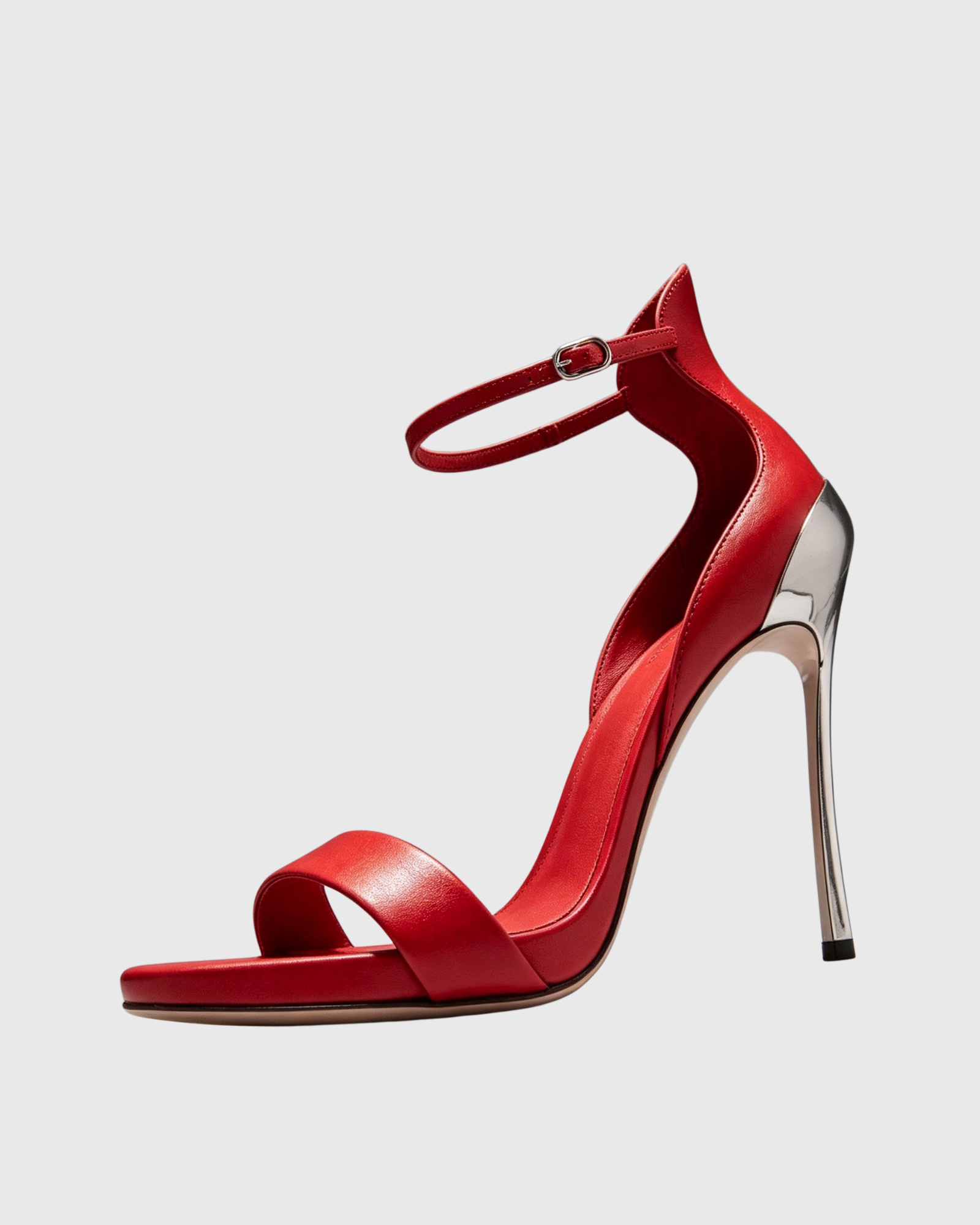 Evelina Splicing Strap Sandals In Red