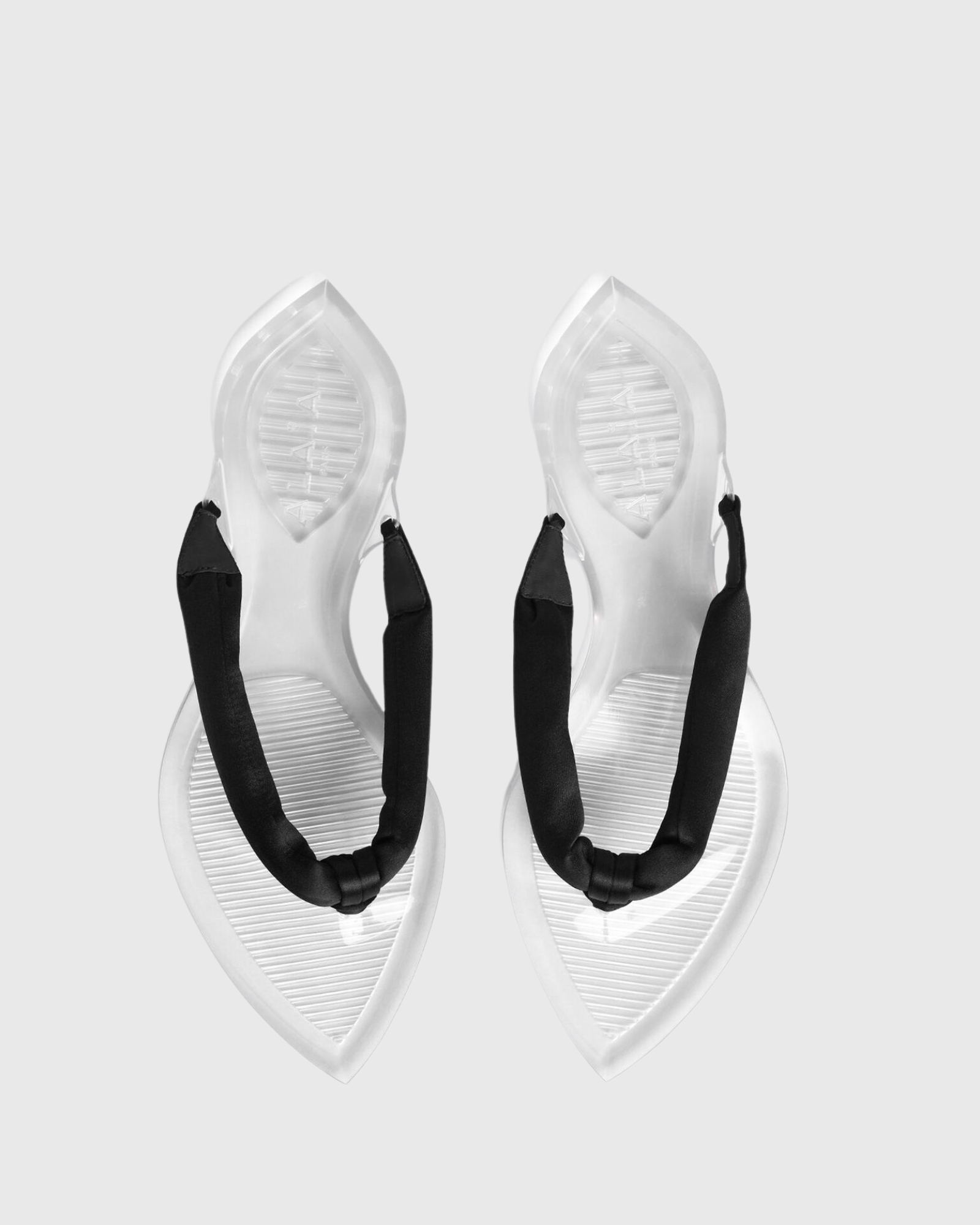 Solenne Jelly PVC Thong Slippers In Black