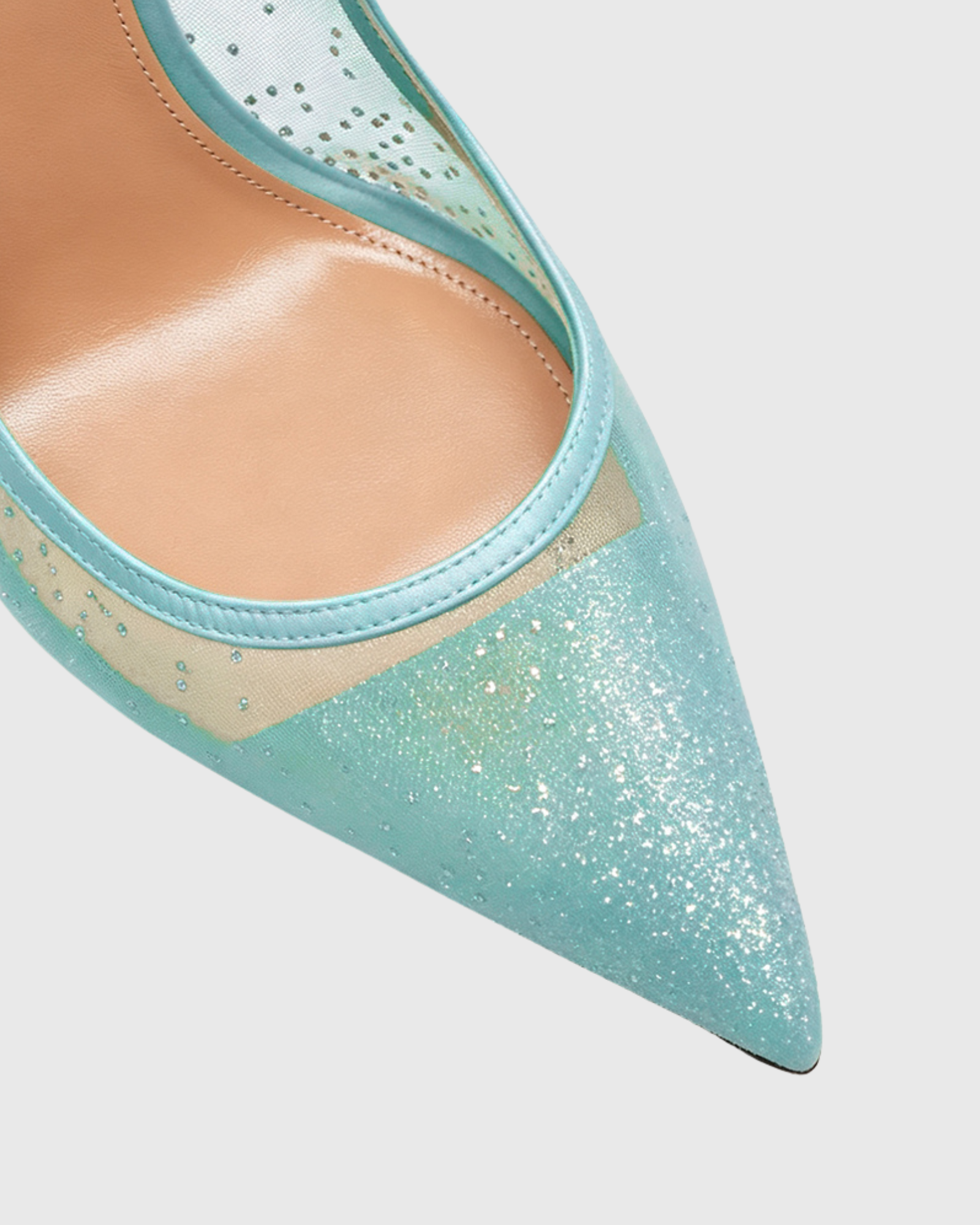 Lowri Rhinestone Mesh Bow Slingback Pumps In Green