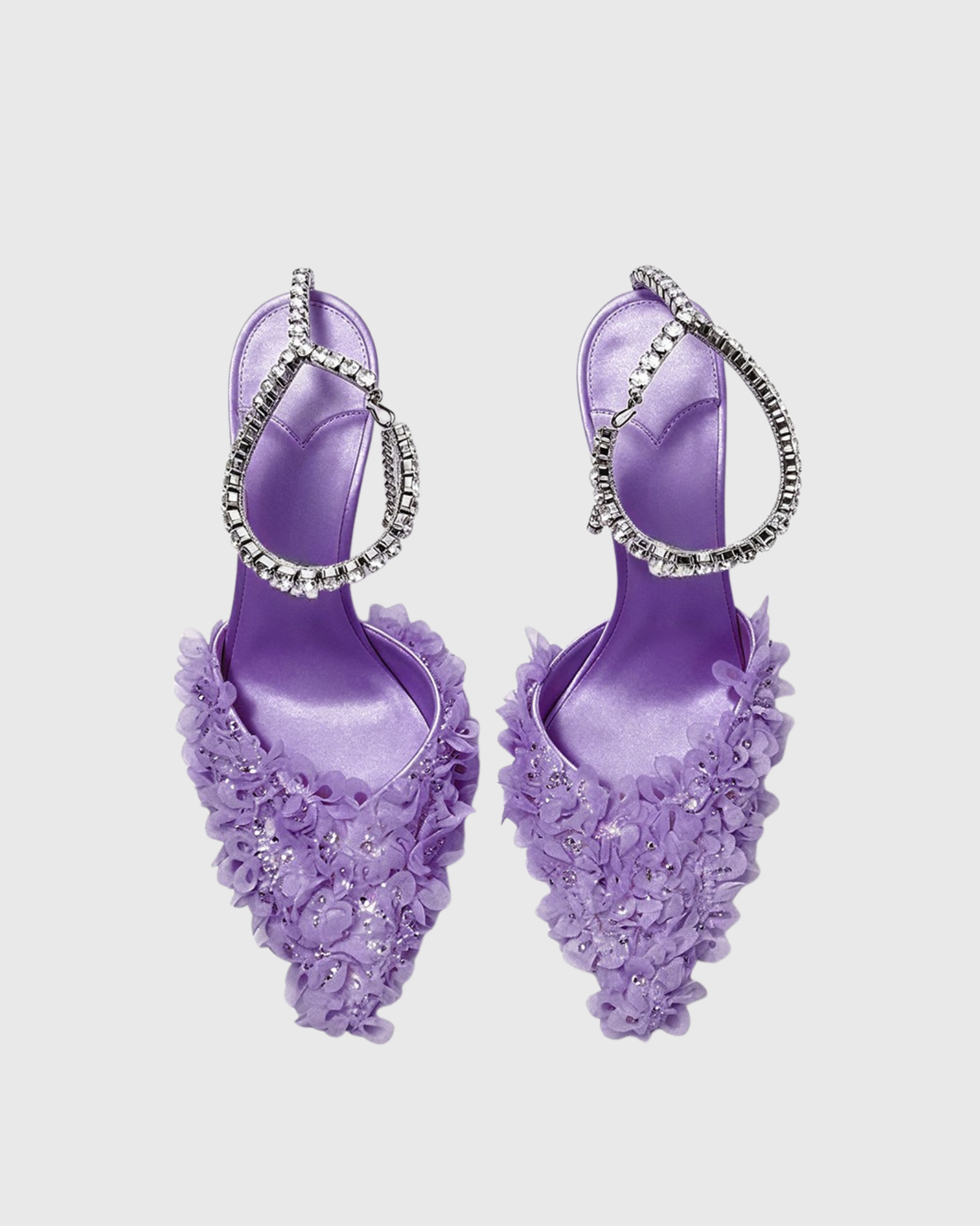 Lovis Flower Rhinestone Pumps In lilac