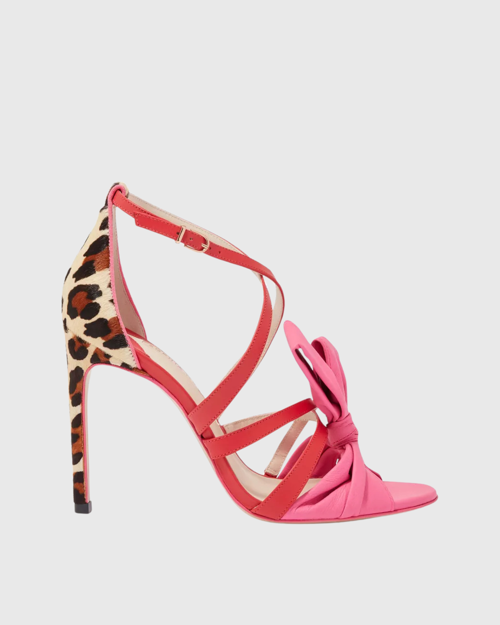 Meade Leopard Print Splicing Sandals 