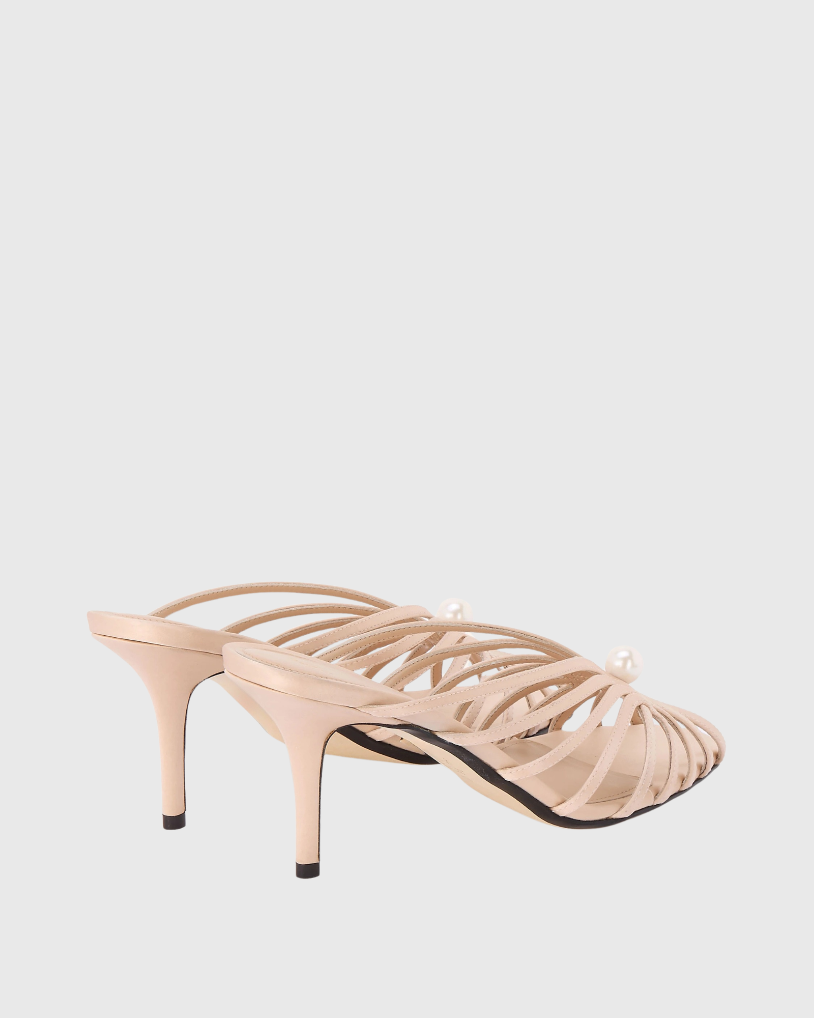 Muna Pearl Woven Mules In Pink