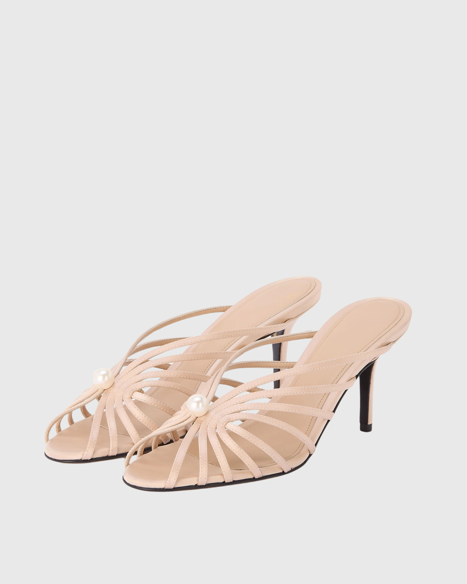 Muna Pearl Woven Mules In Pink