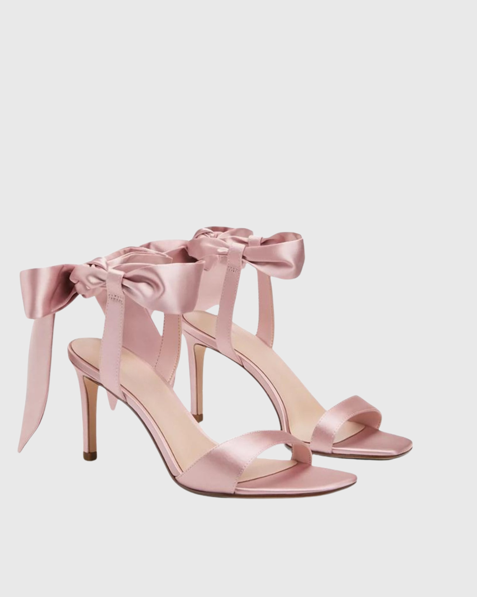 Ishtar Bow Strap Satin Sandals In Pink