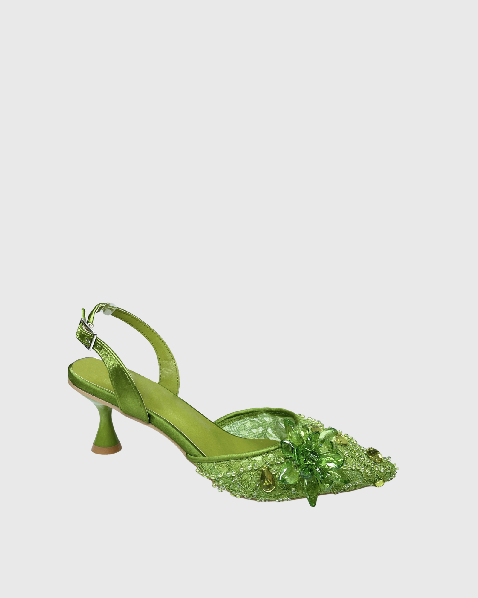 Fereydoon Slingback Rhinestone Pumps In Olive