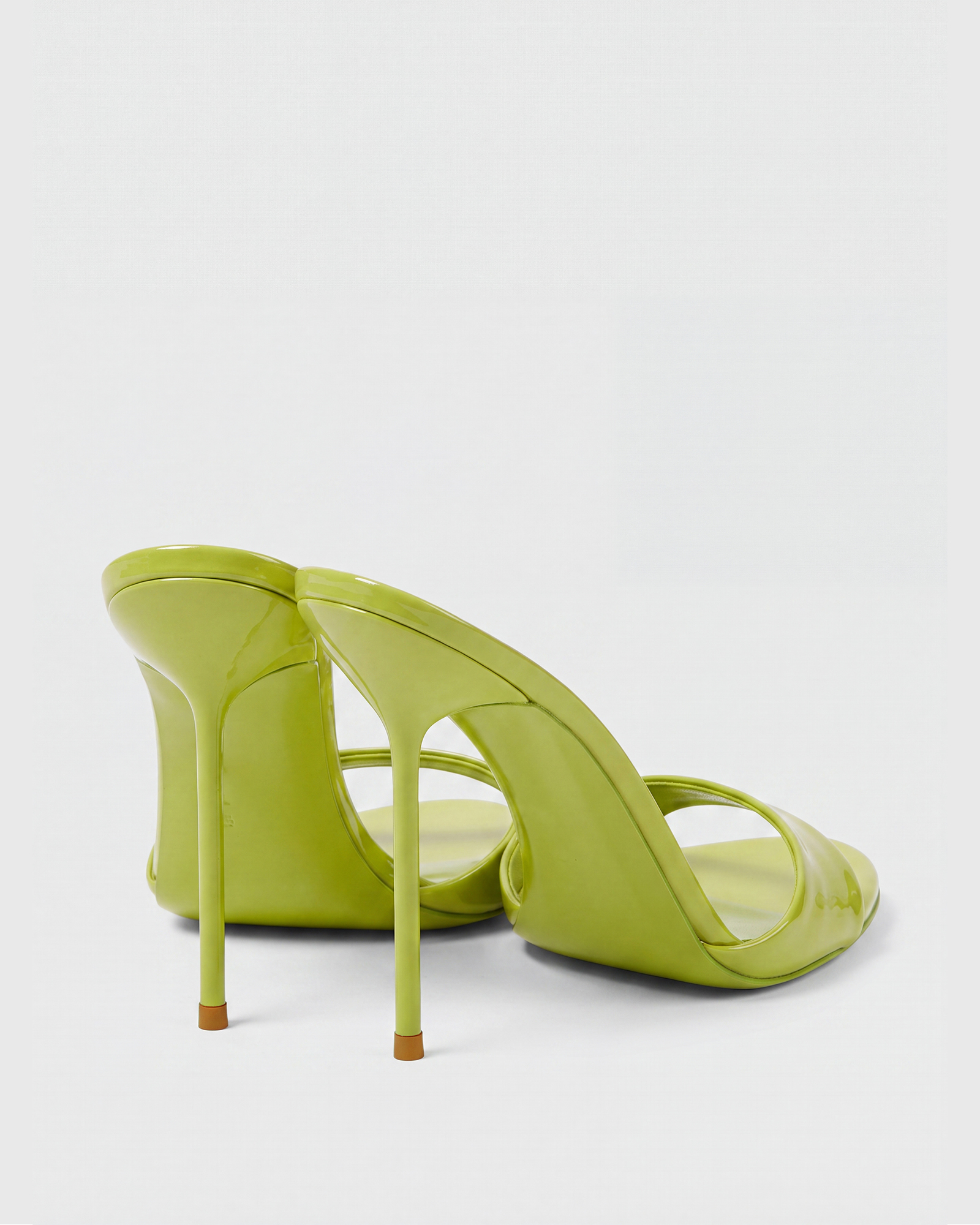  Leslie Patent Leather Mules In Green