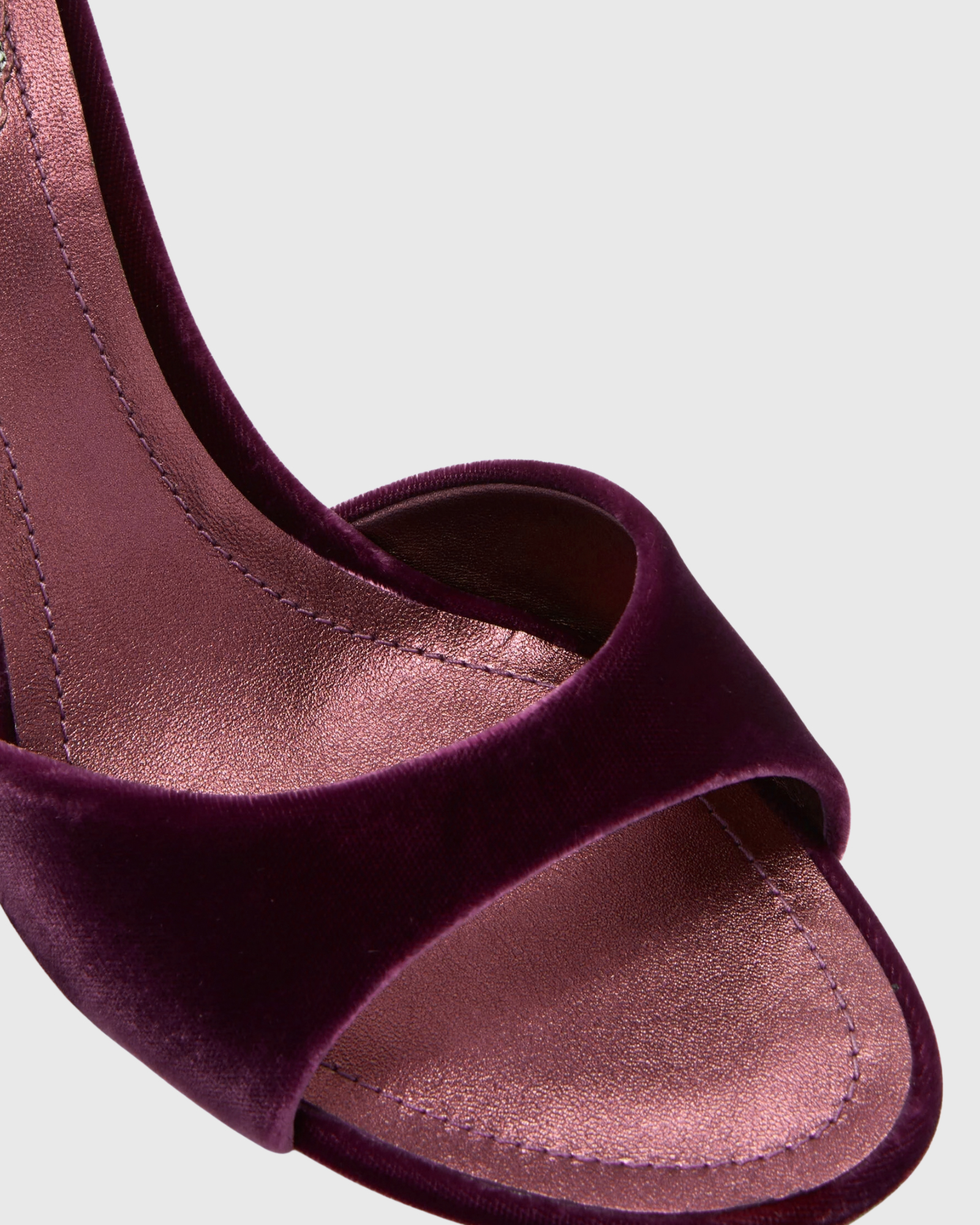 Elisa Rhinestone Velvet Lace Up Sandals In Wine
