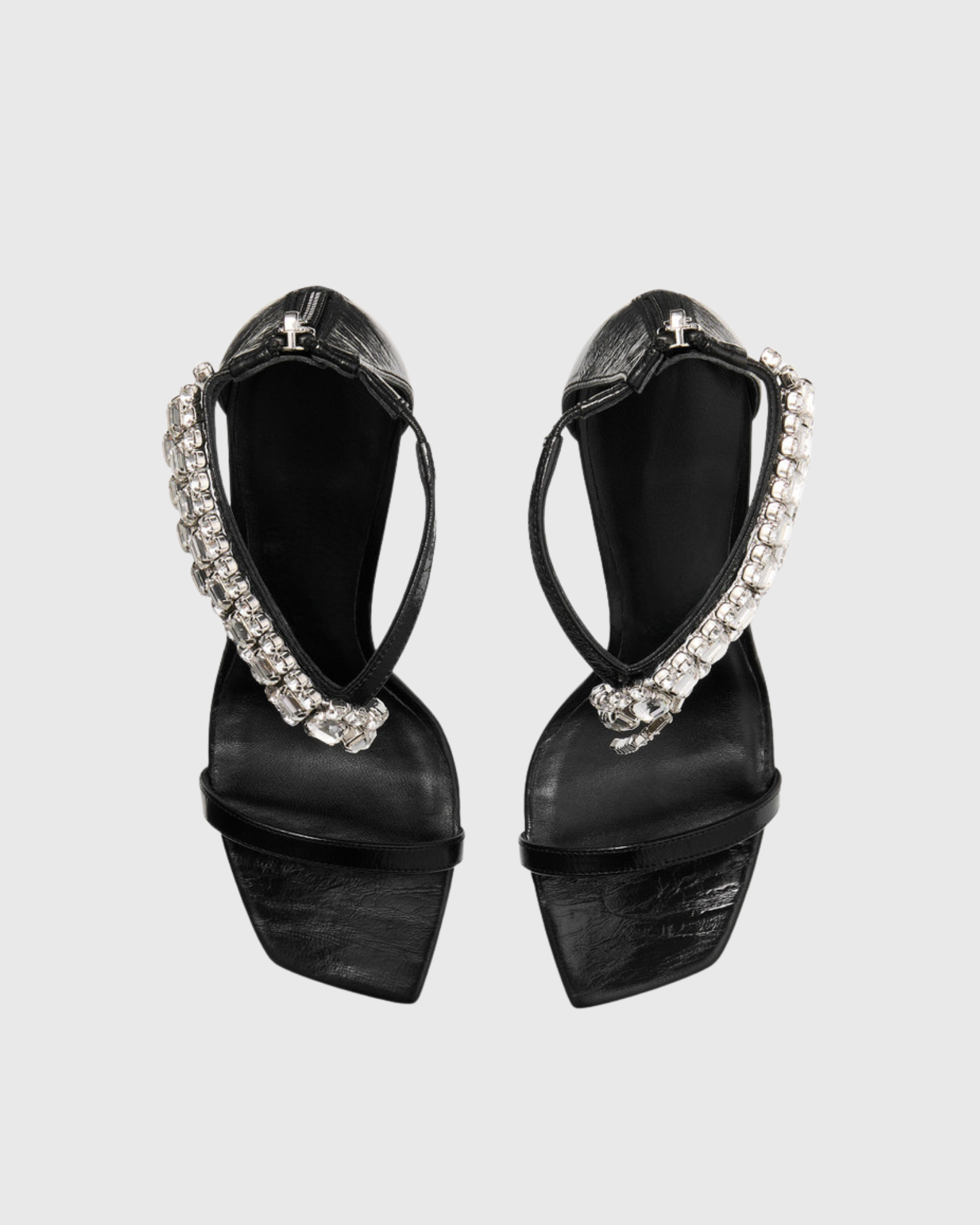 Vasan Rhinestone Single Strap Sandals In Black