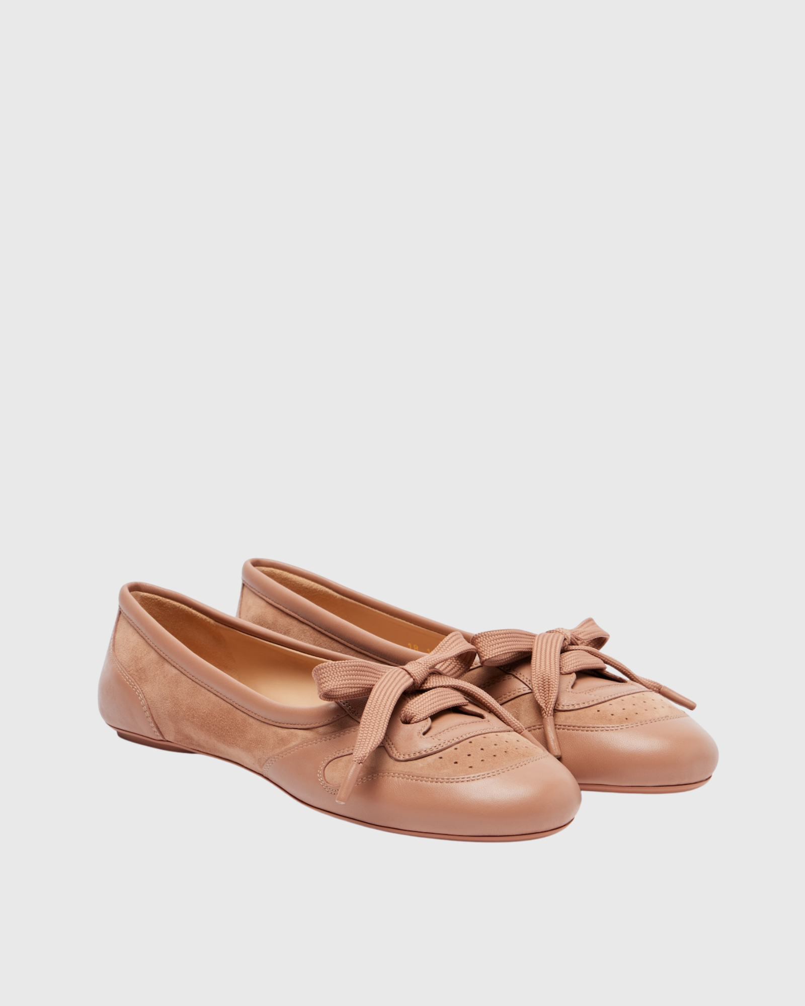 Juta Tie Up Trimmed Ballet Flats In Brown
