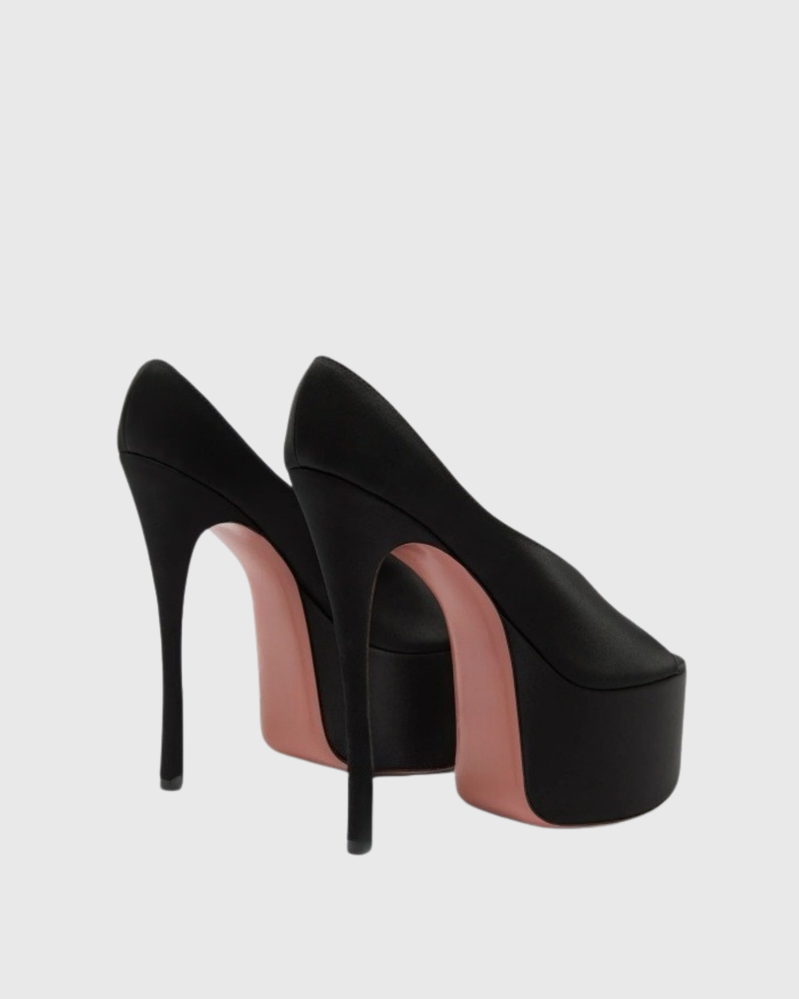 Leyla Satin Platform Heels In Black