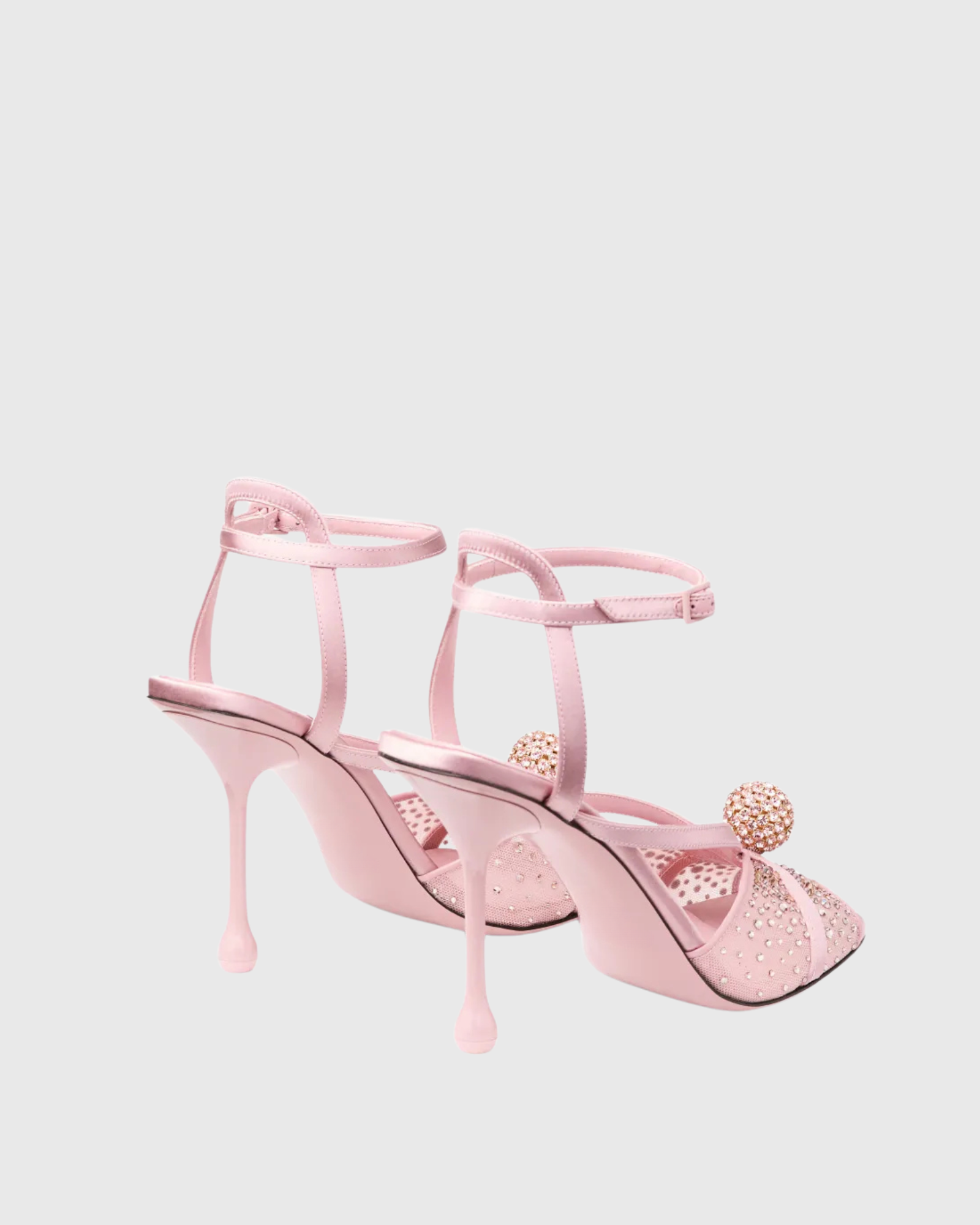 Prescott Rhinestone Mesh Mules In Pink