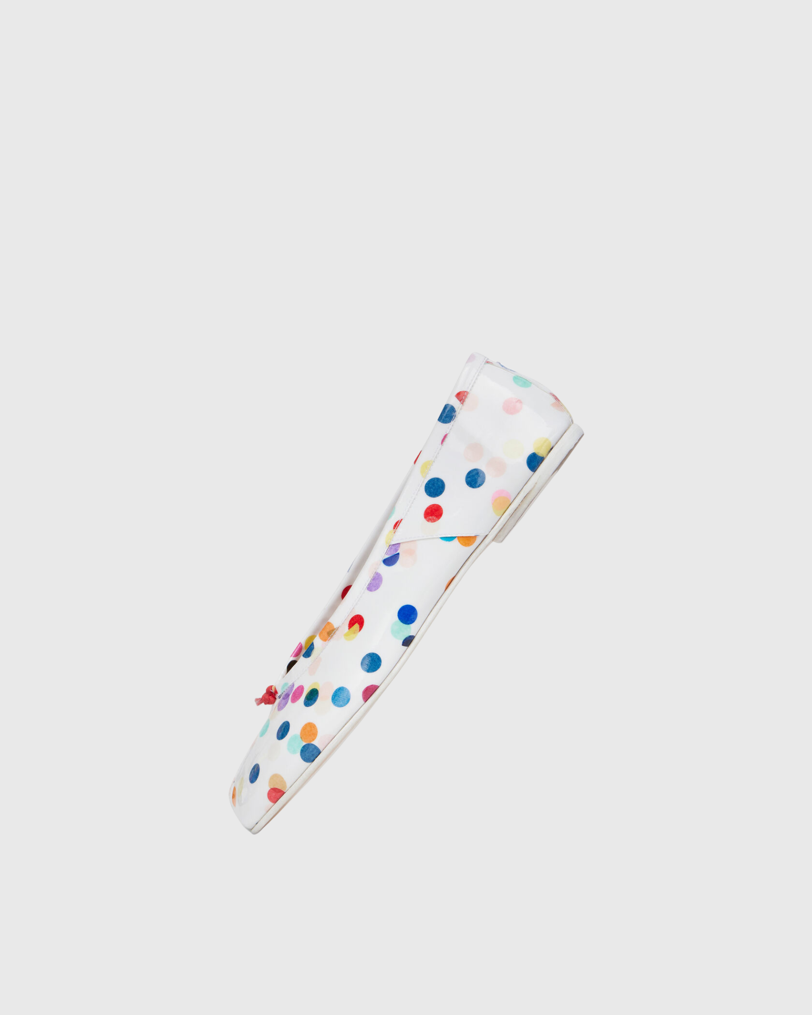 Clara Leather Dot Ballet Flats In White
