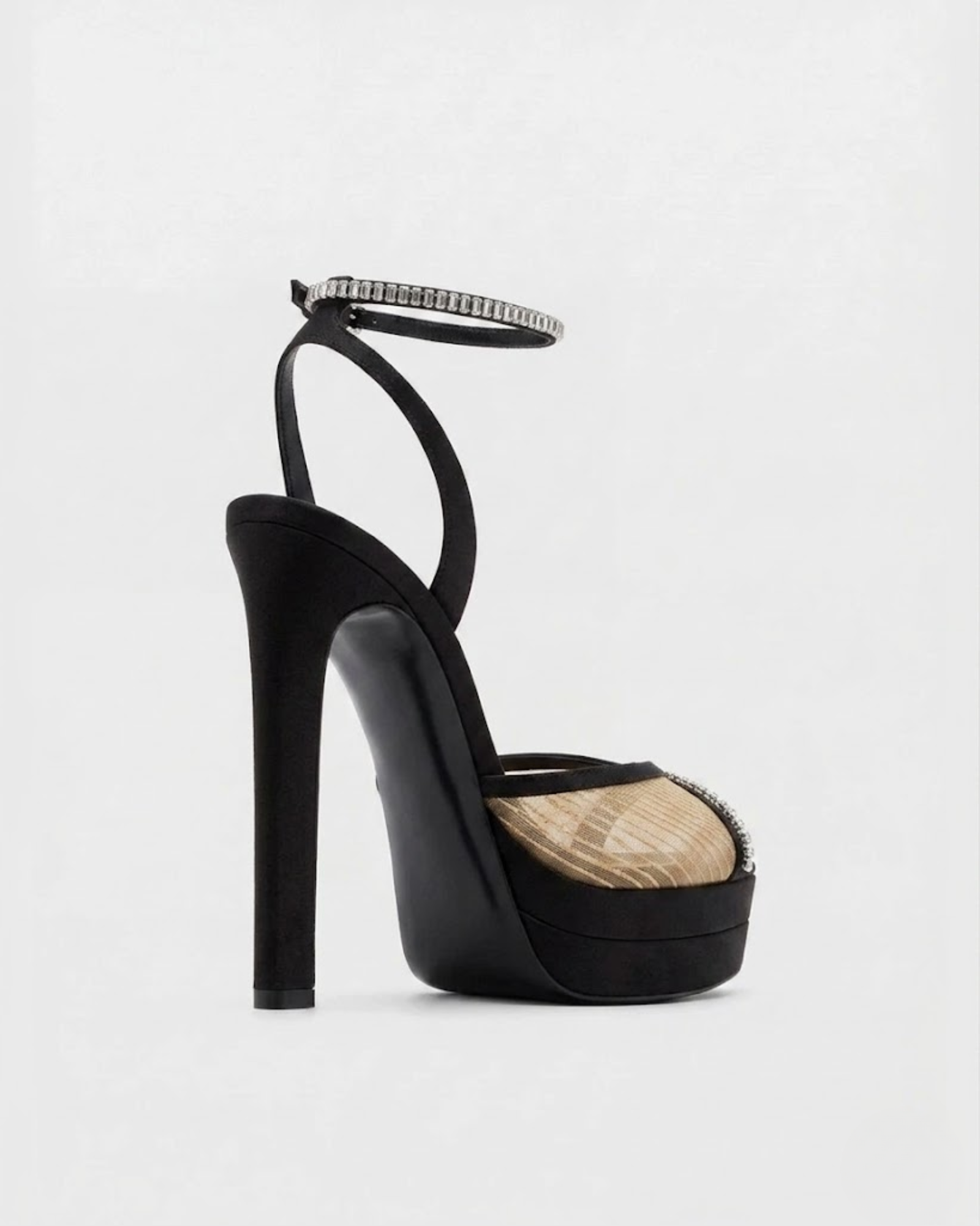 Cary Peep Toe Platform Sandals In Black