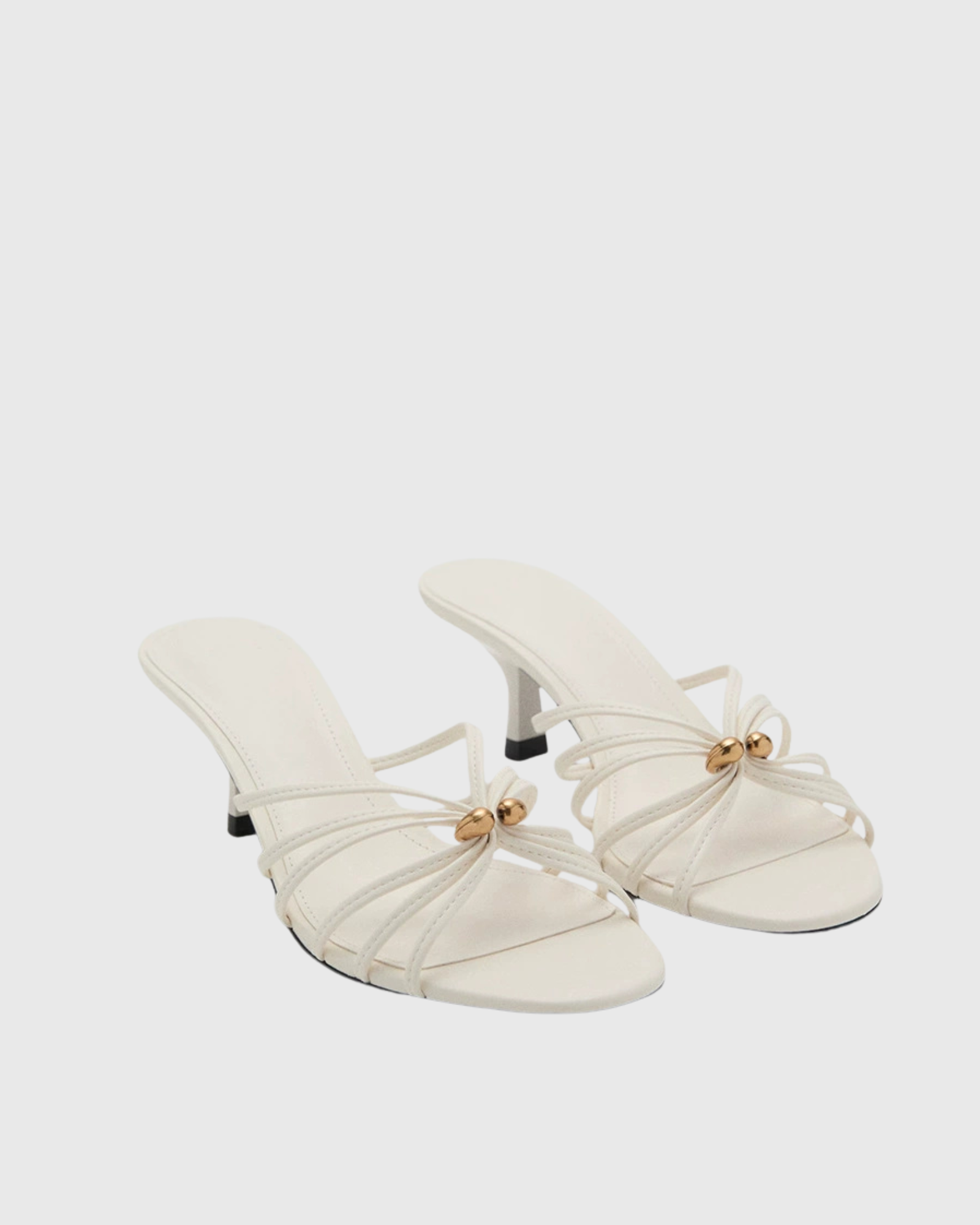 Roselle Metal Stiletto Mules In White