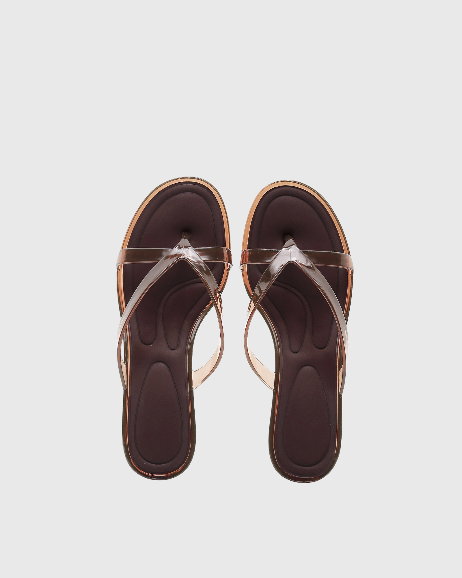 Kaevia Jelly PVC Thong Slippers In Brown 