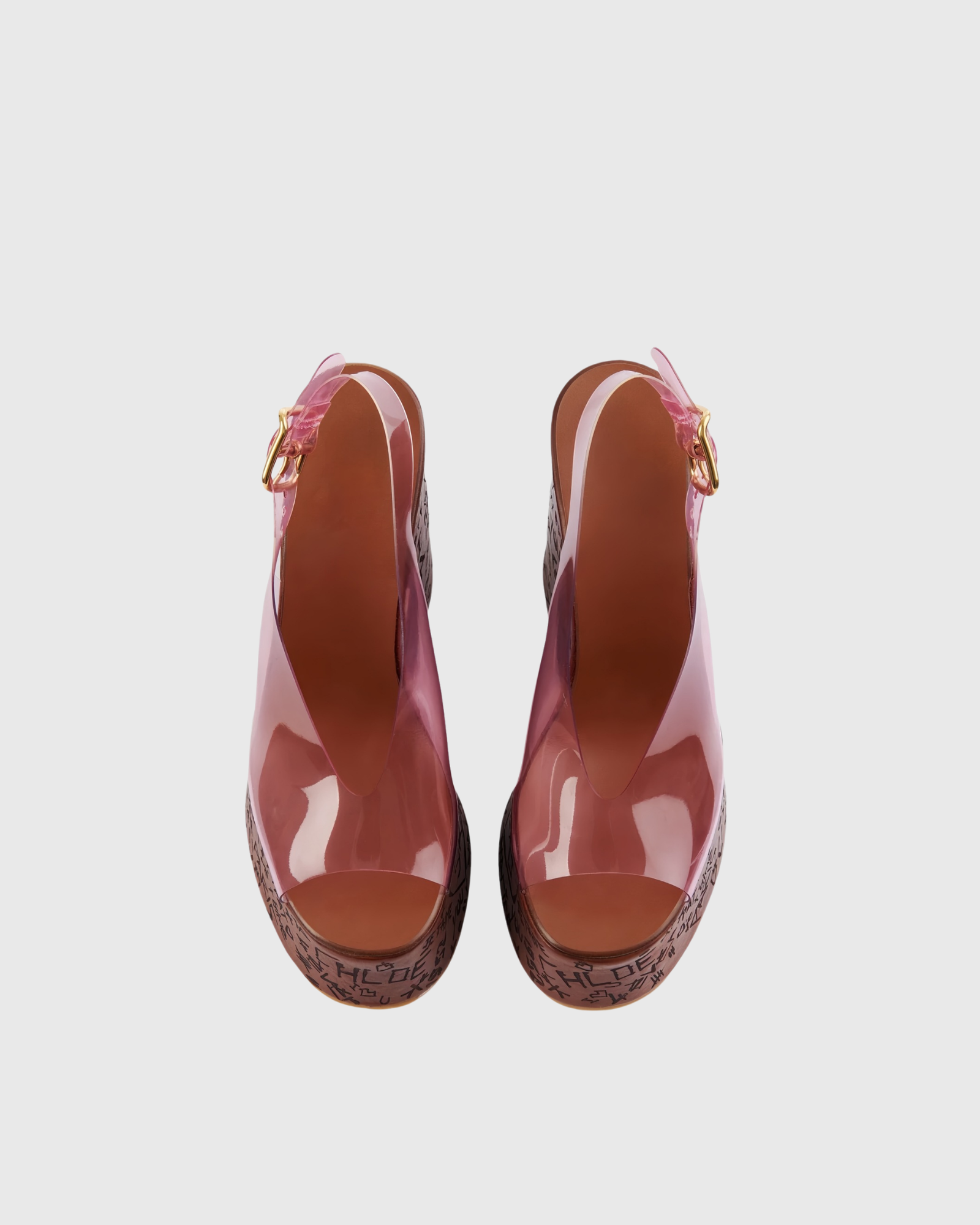 Celestia Graffiti Platform Wedge Sandals In Brown