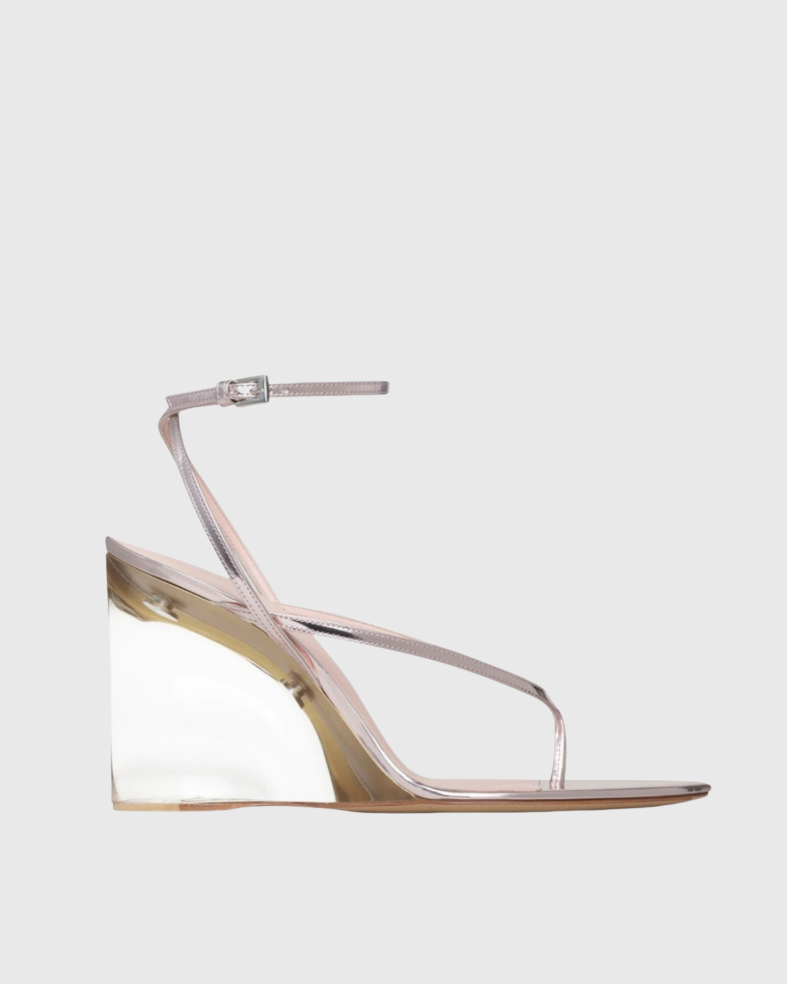 Cezelle Clear Wedge Thong Sandals In Pink