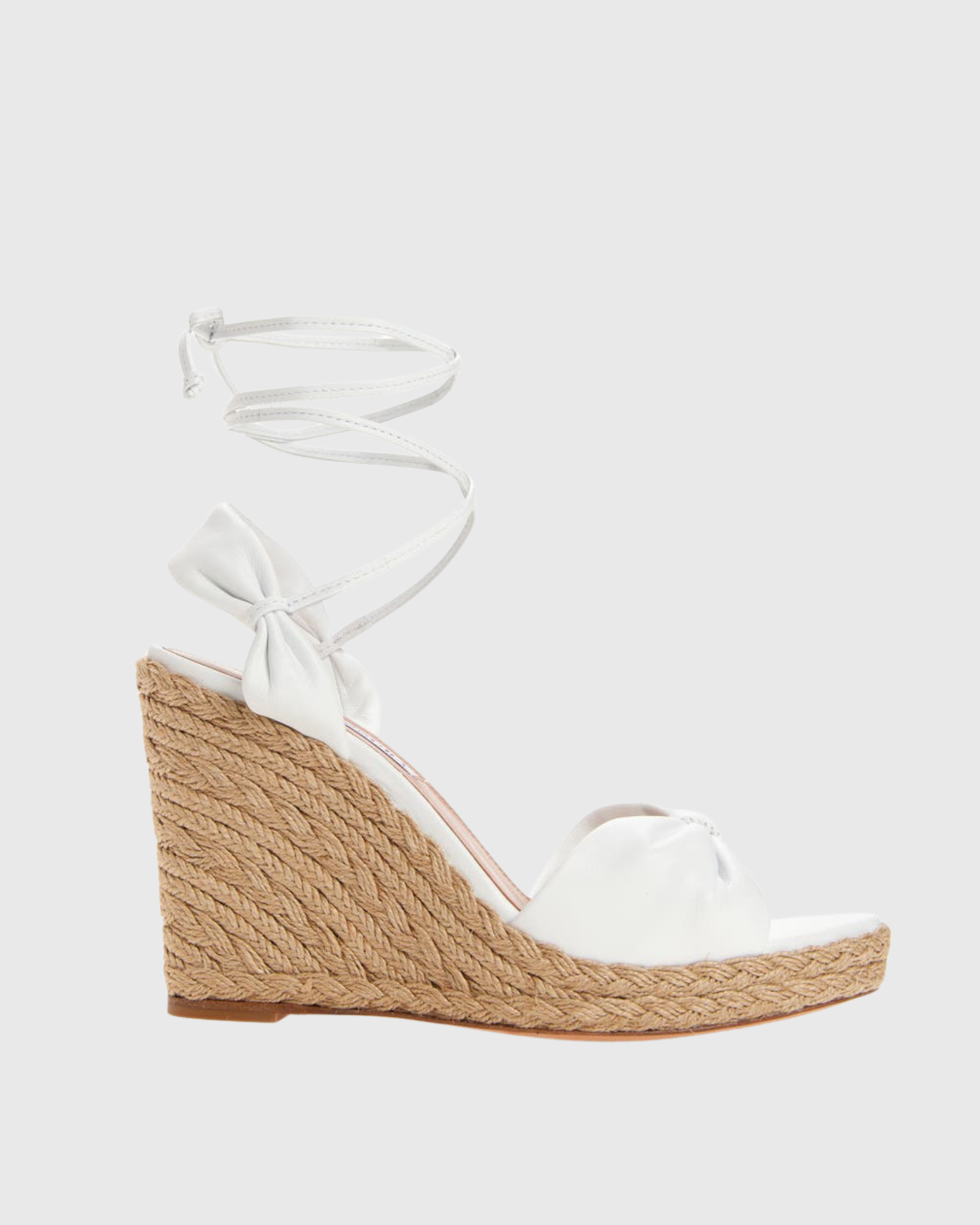 Noctira Bow Espadrille Wedge Sandals In White