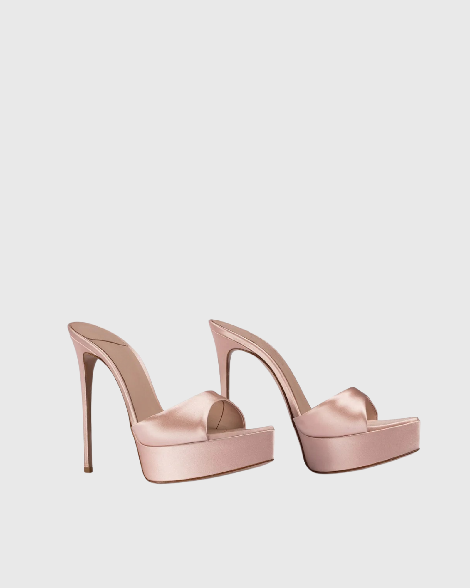 Iida Platform Satin Mules In Pink