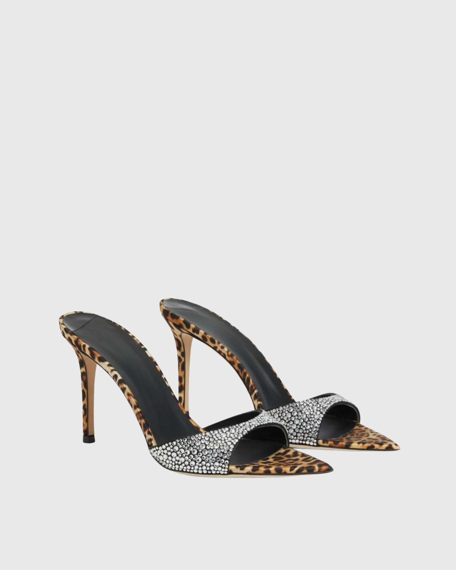 Amara Leopard Crystal Pointed Mules