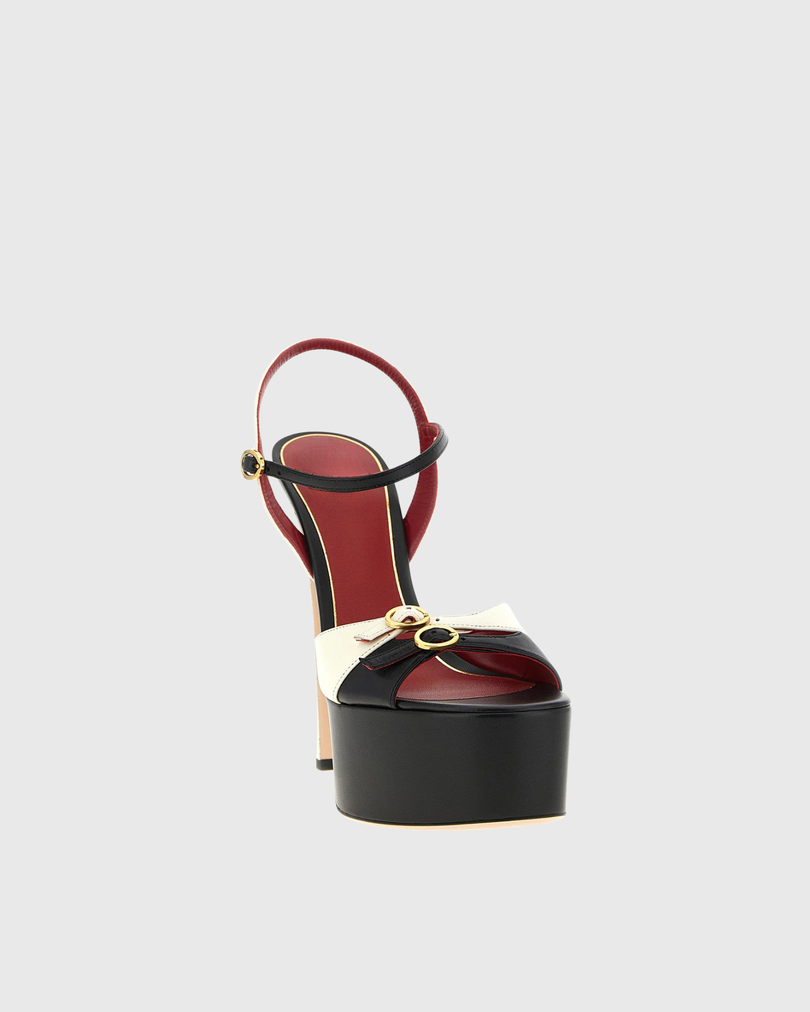 Rutherford Buckle Platform Sandals In Black