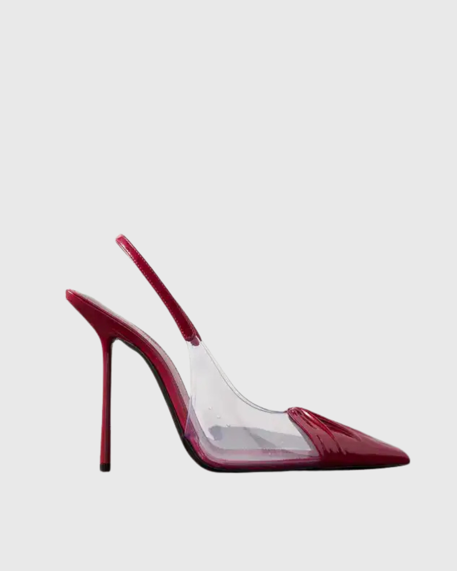 Meloria PVC Ruched Sandals In Burgundy
