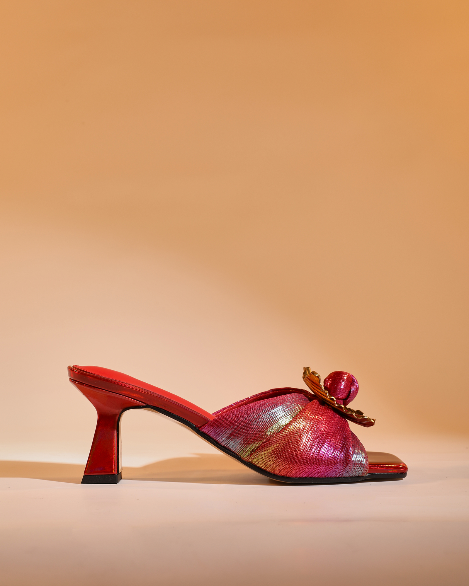 Hadar Flower Mules In Red
