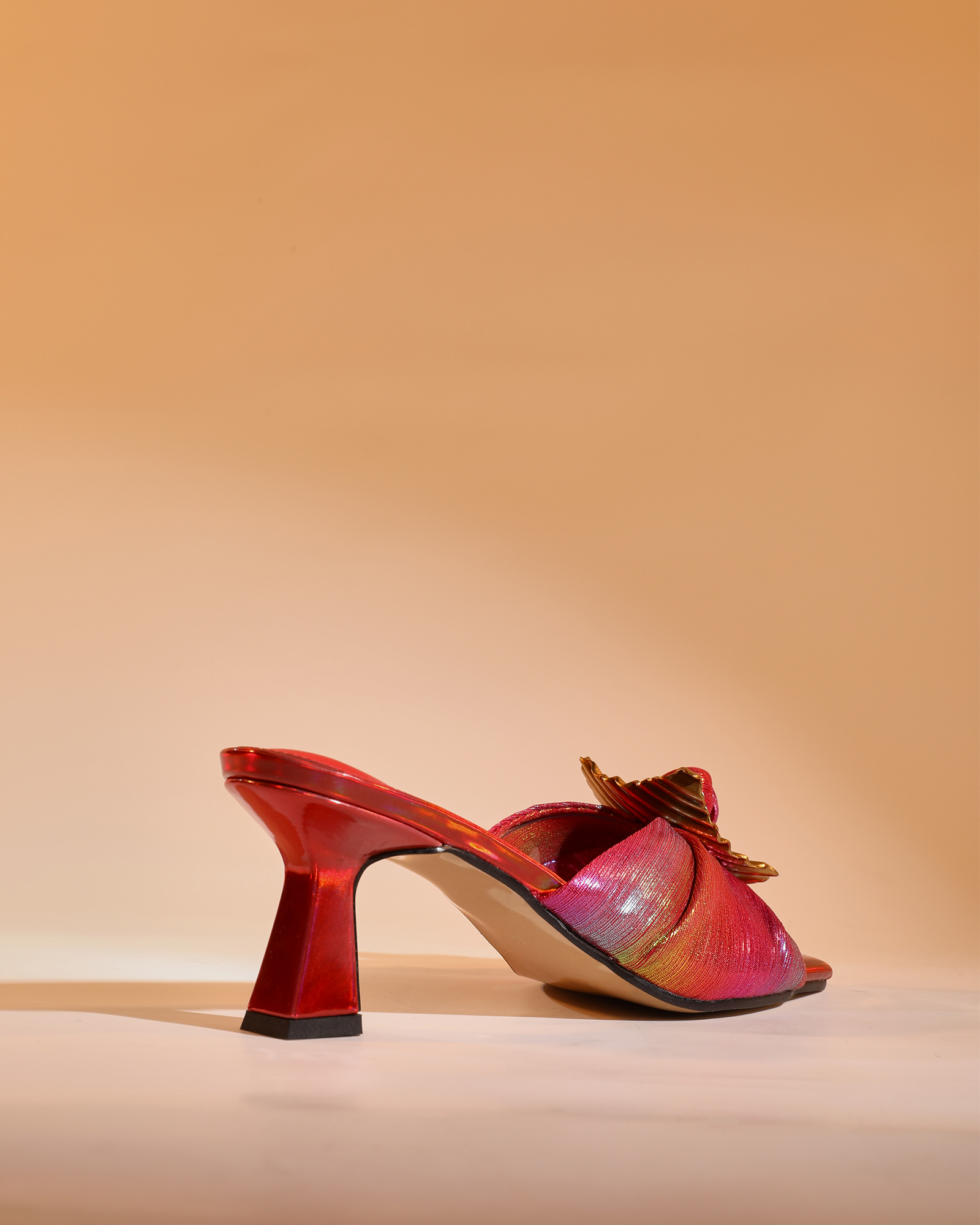 Hadar Flower Mules In Red