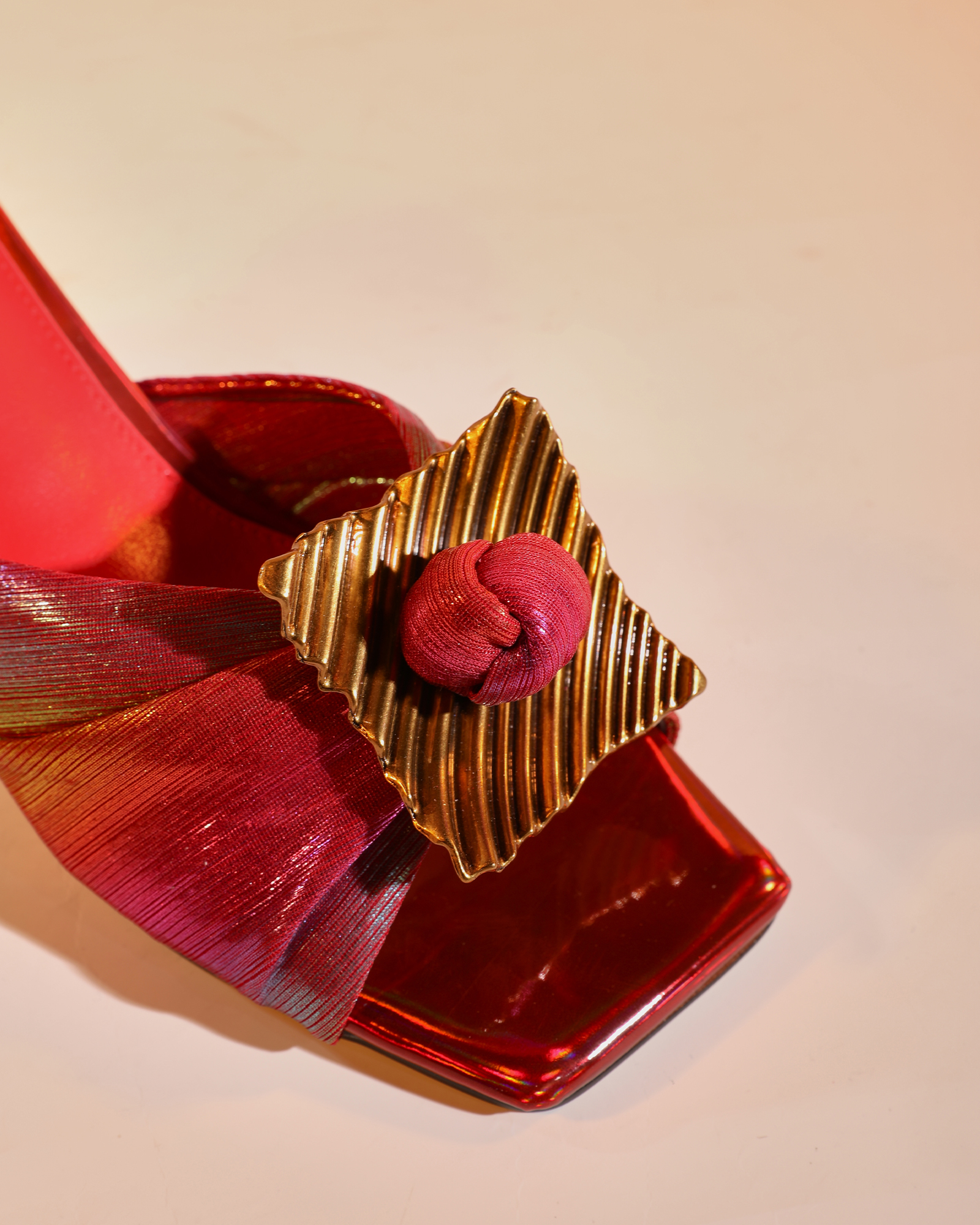 Hadar Flower Mules In Red