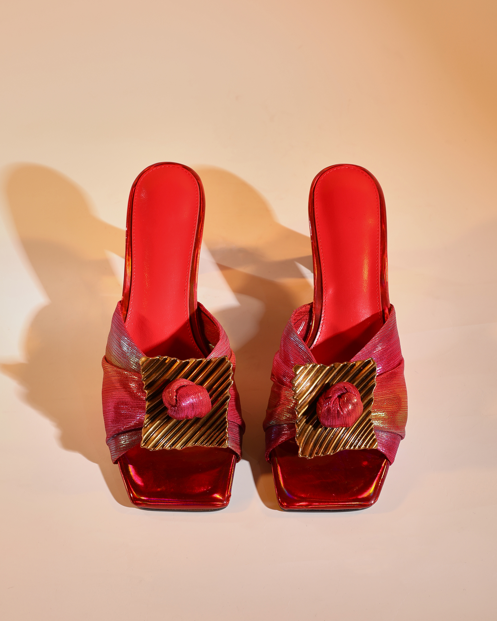 Hadar Flower Mules In Red