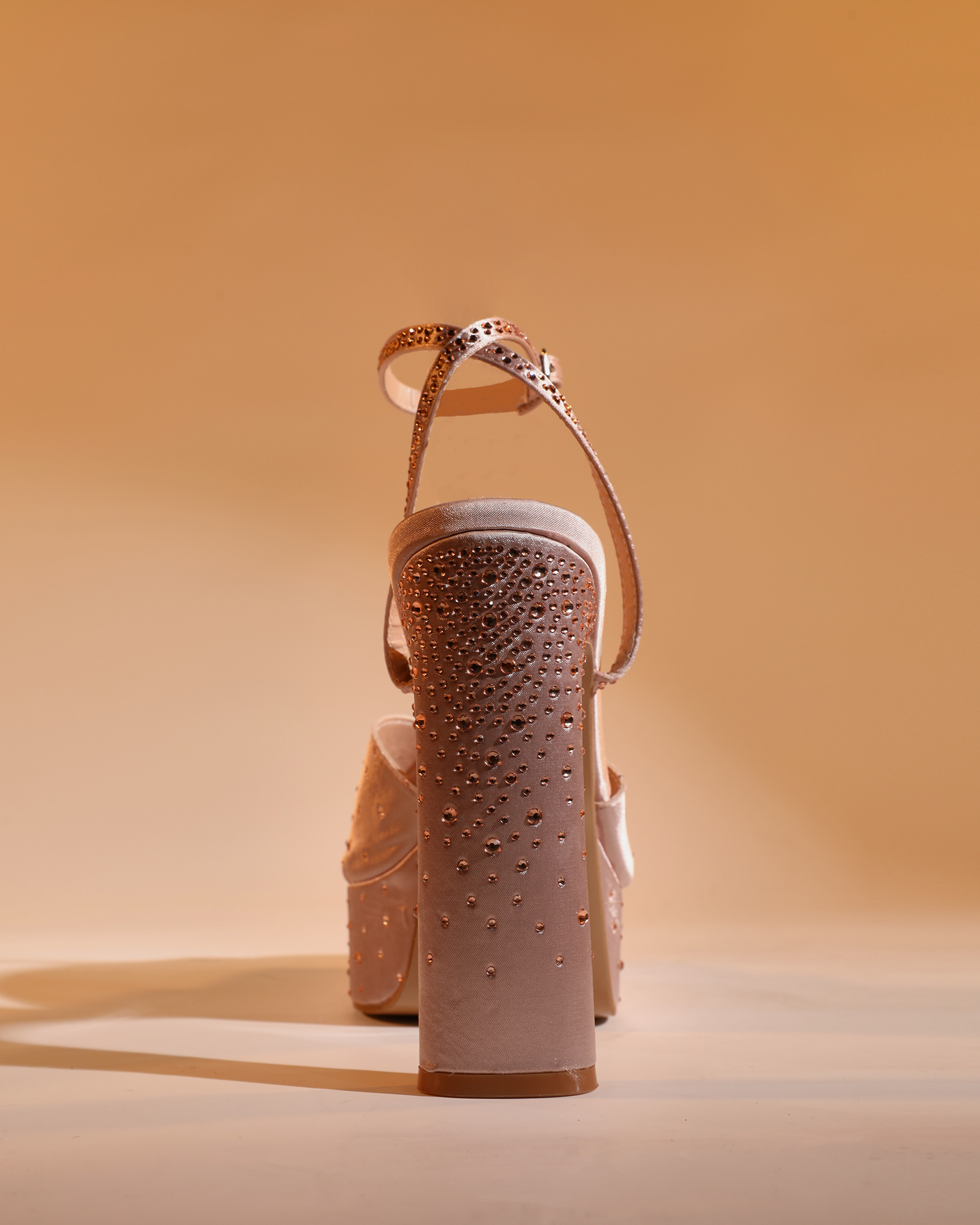 Hagir Rhinestone Satin Platform Sandals In Silver