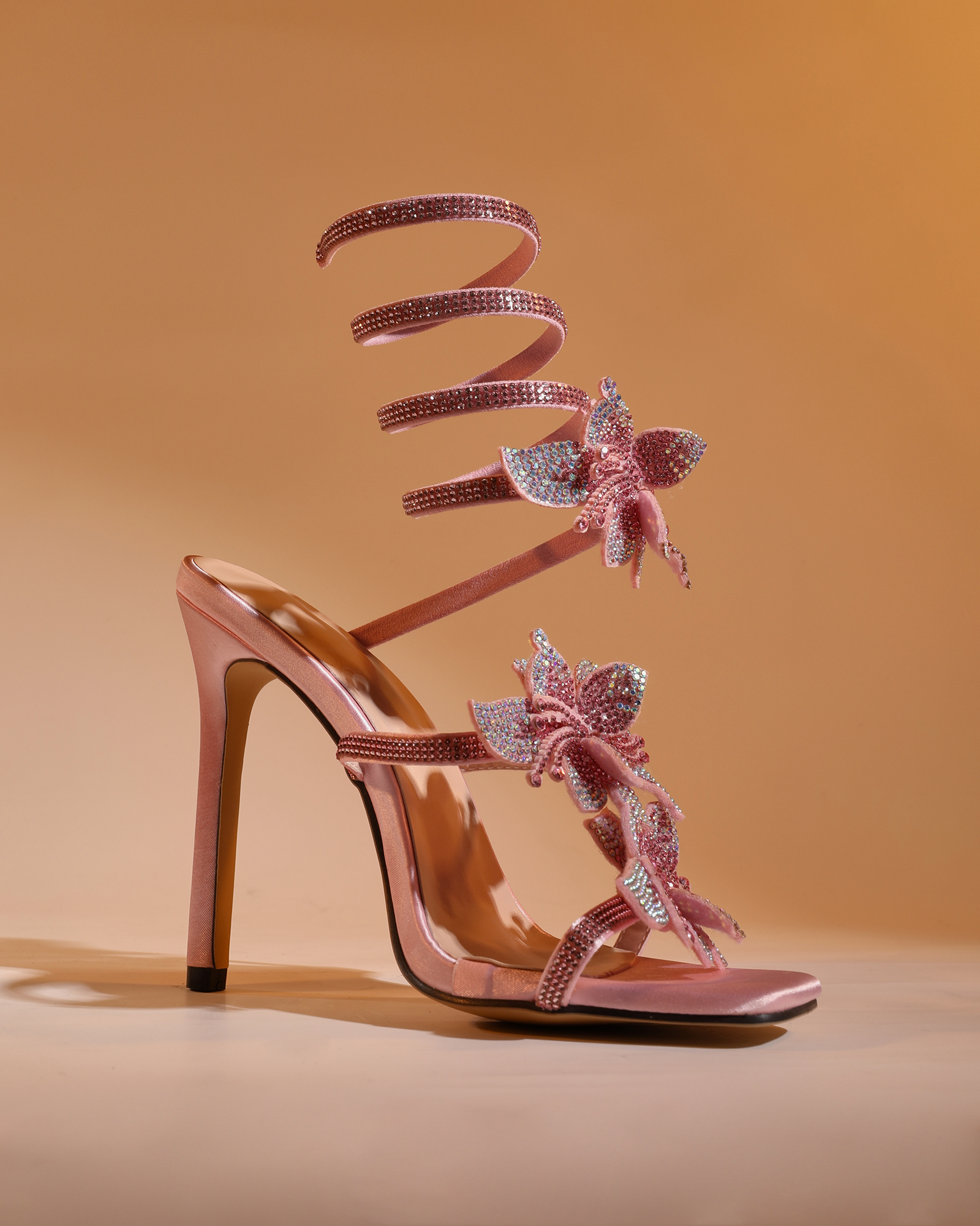Ealar Flower Snake Sandals In Pink