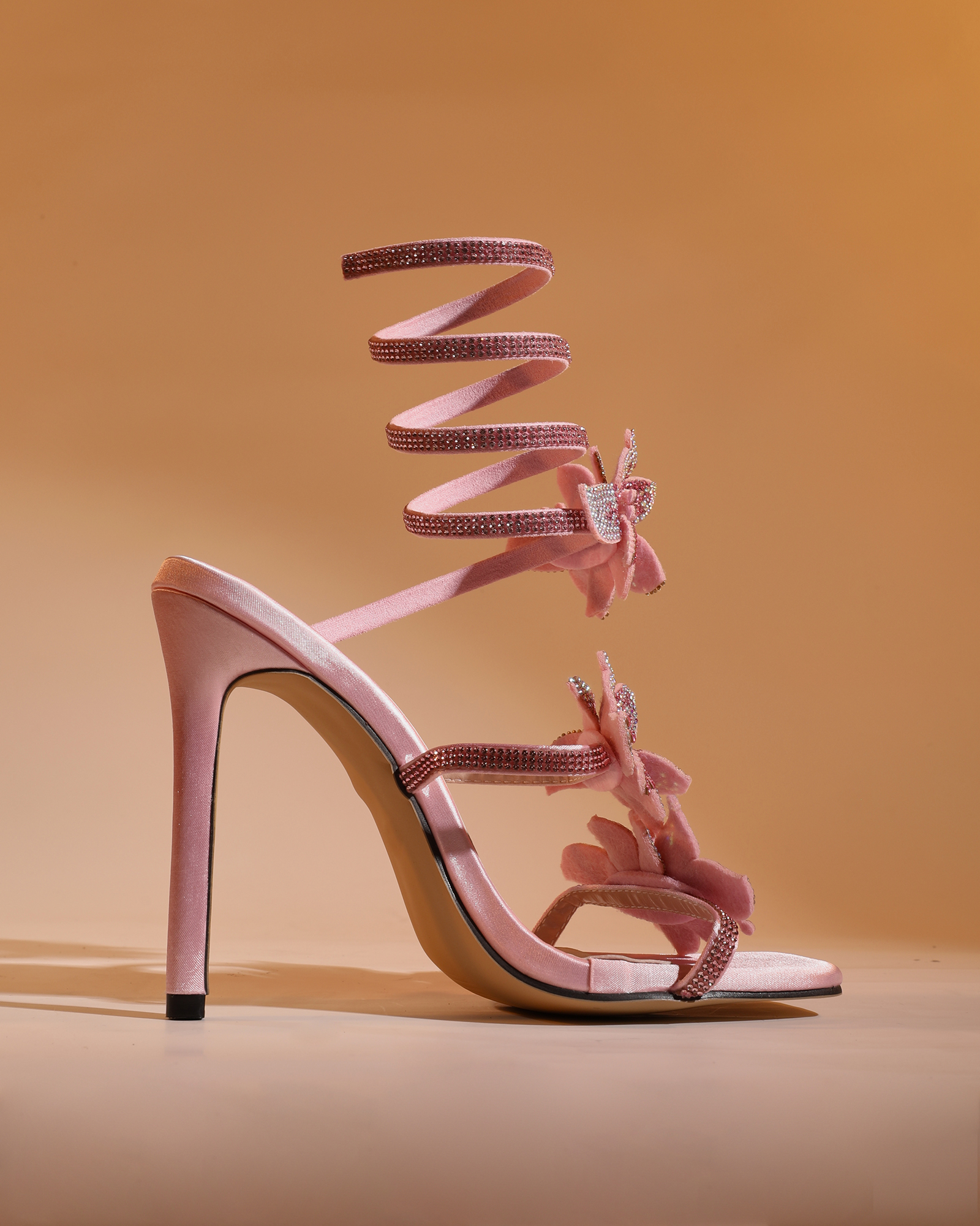 Ealar Flower Snake Sandals In Pink